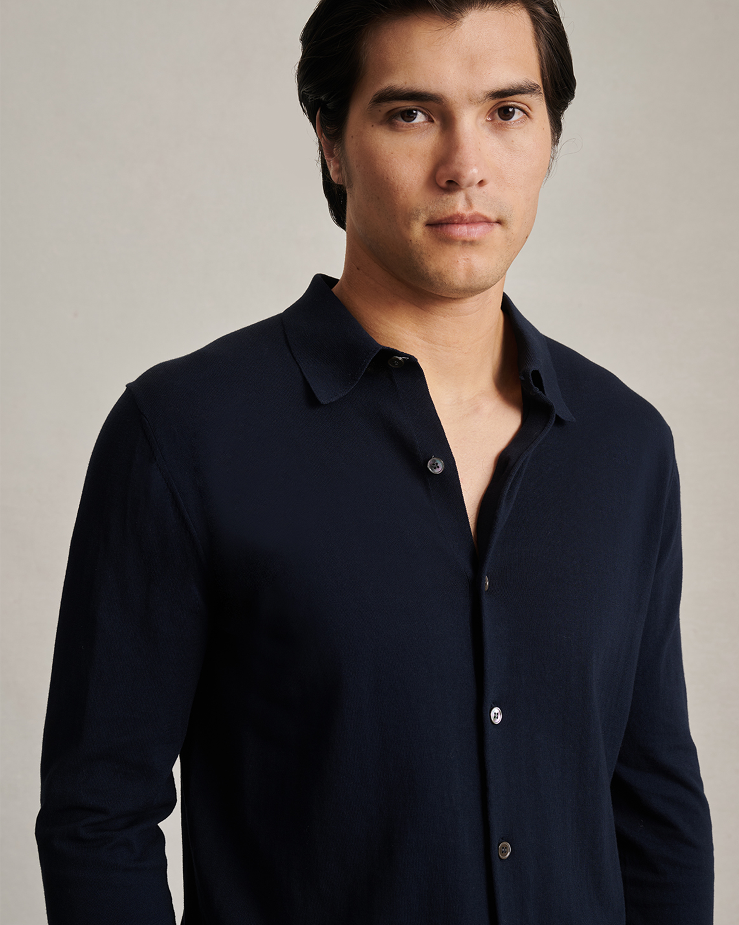 Ice Cotton Shirt - Navy