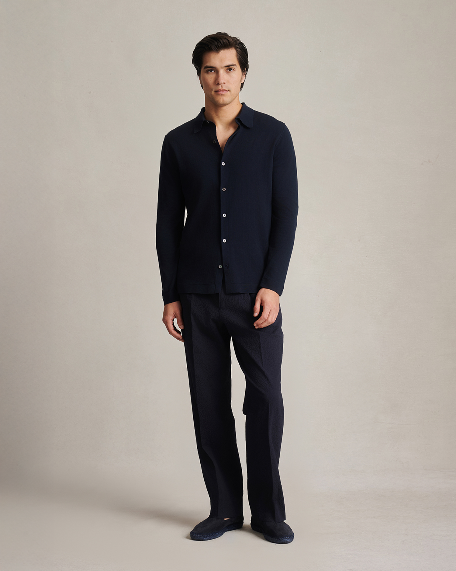 Ice Cotton Shirt - Navy