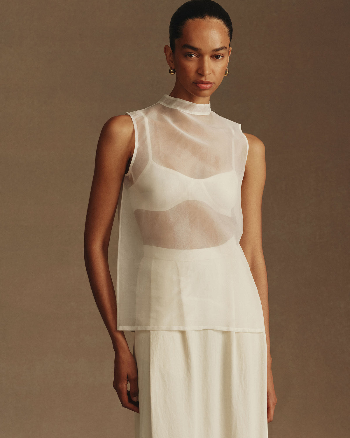 Organza Devon Top - White