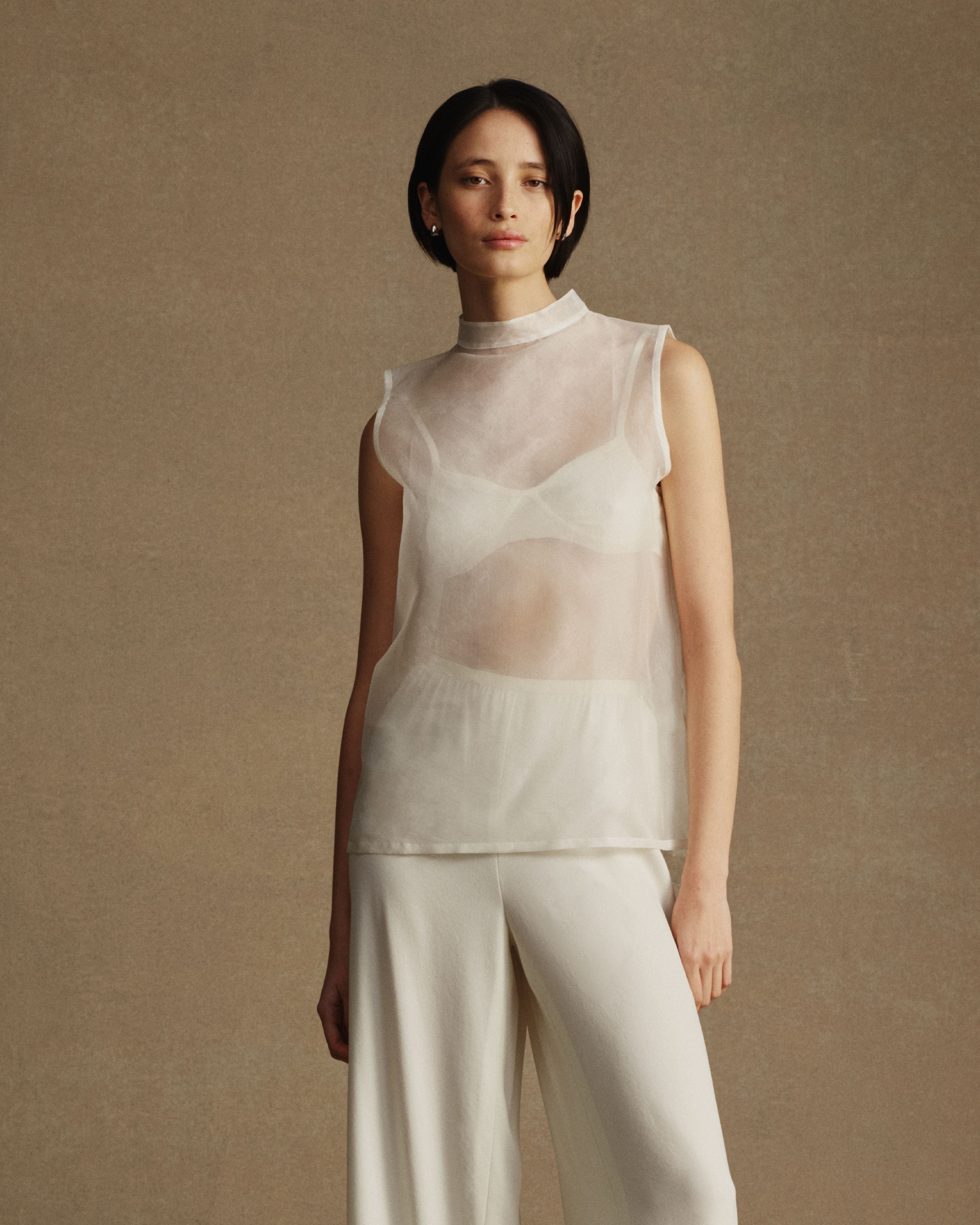 Organza Devon Top - White