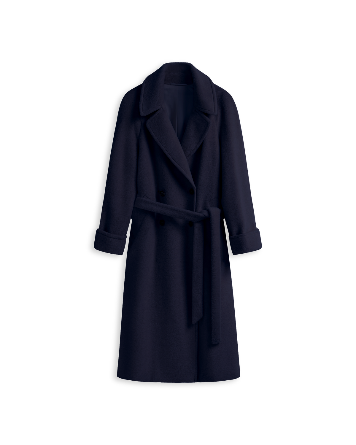 Double Breasted Raglan Overcoat - Navy