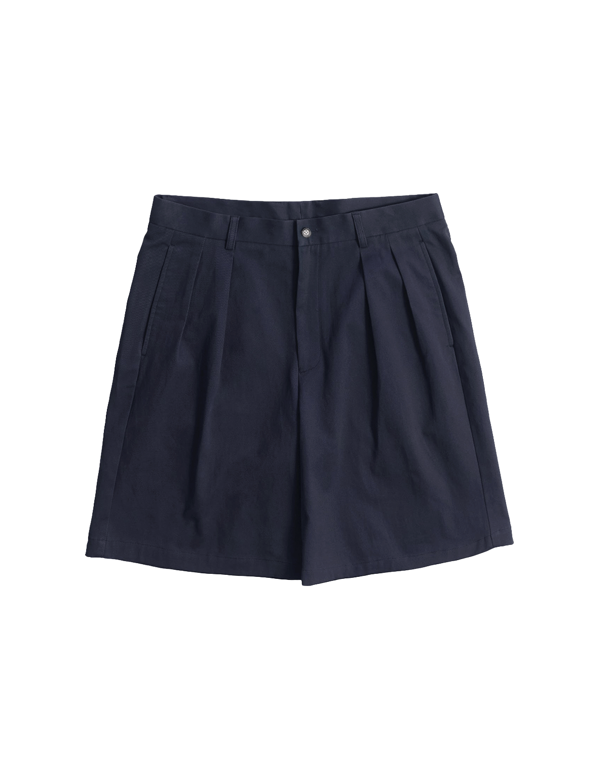 Double Pleated Chino Shorts - Navy