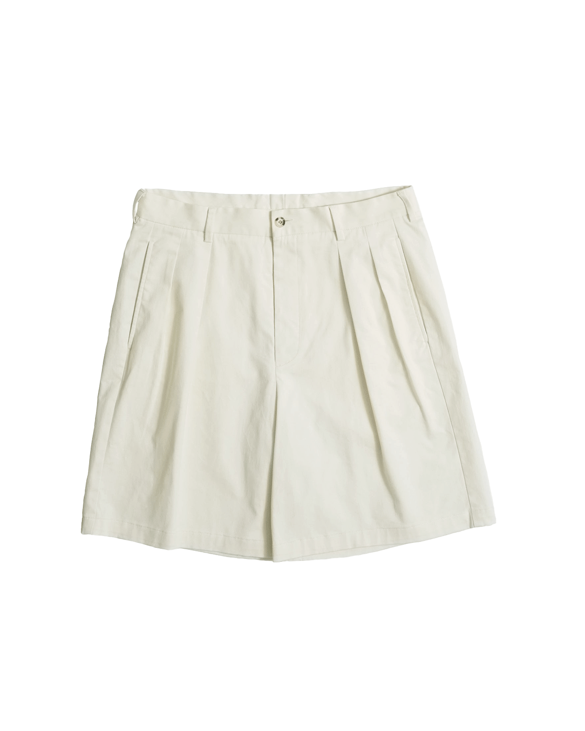 Double Pleated Chino Shorts - Off White