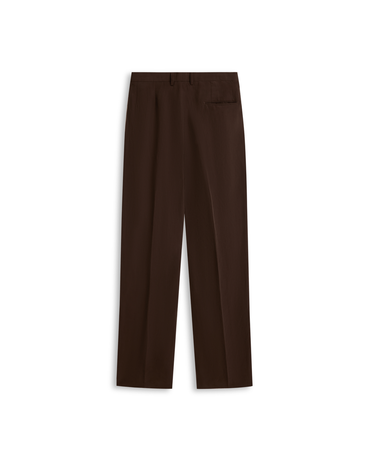 Double Pleated Trouser - Chocolate Silk Linen