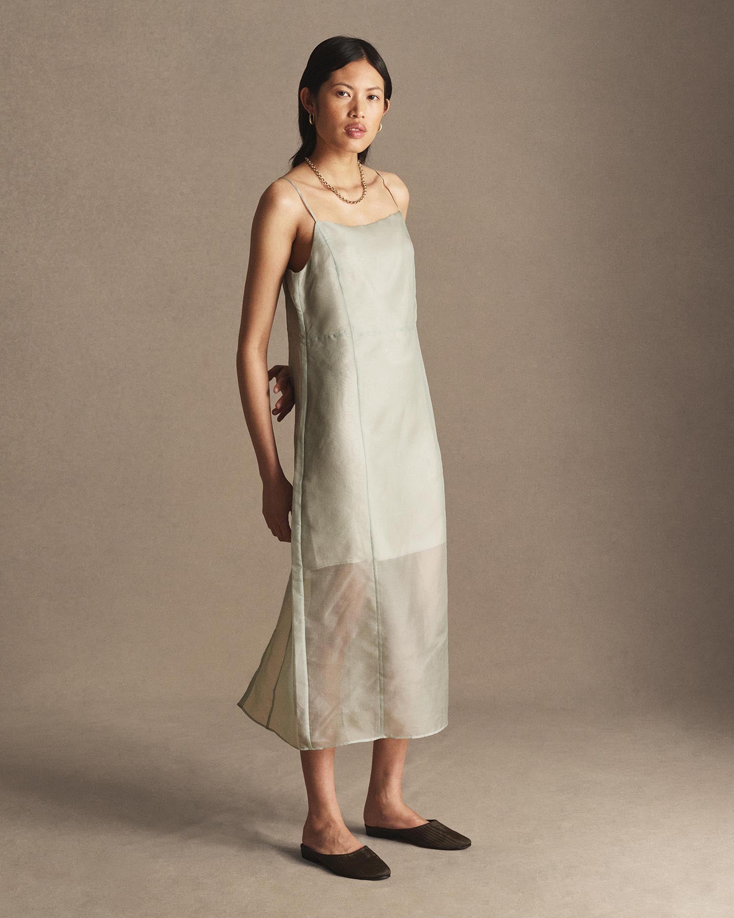 Organza Devon Dress - Dusty Green