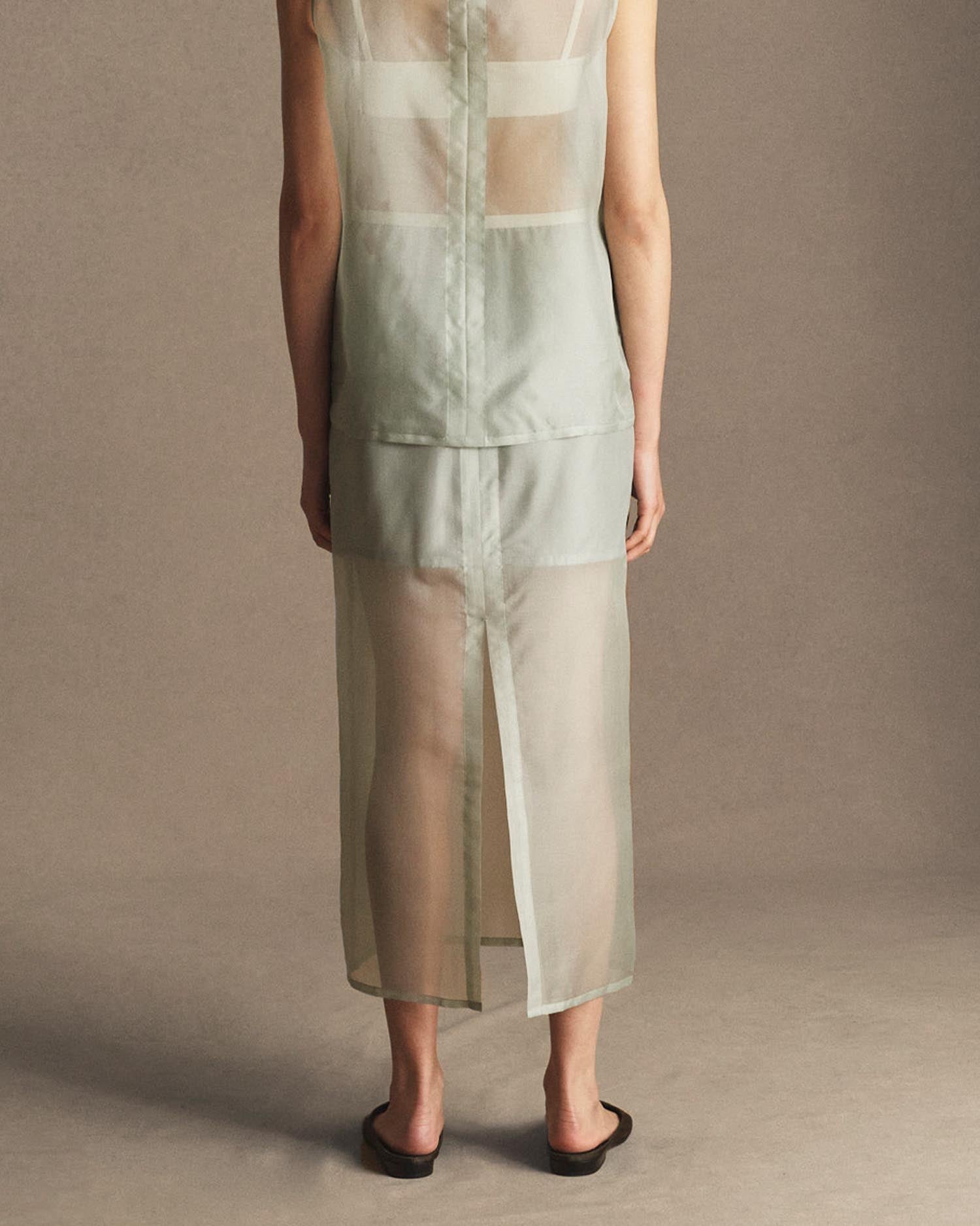 Organza Devon Skirt - Dusty Green