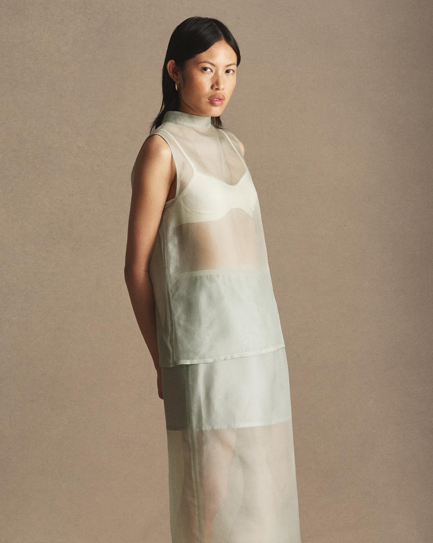Organza Devon Top - Dusty Green
