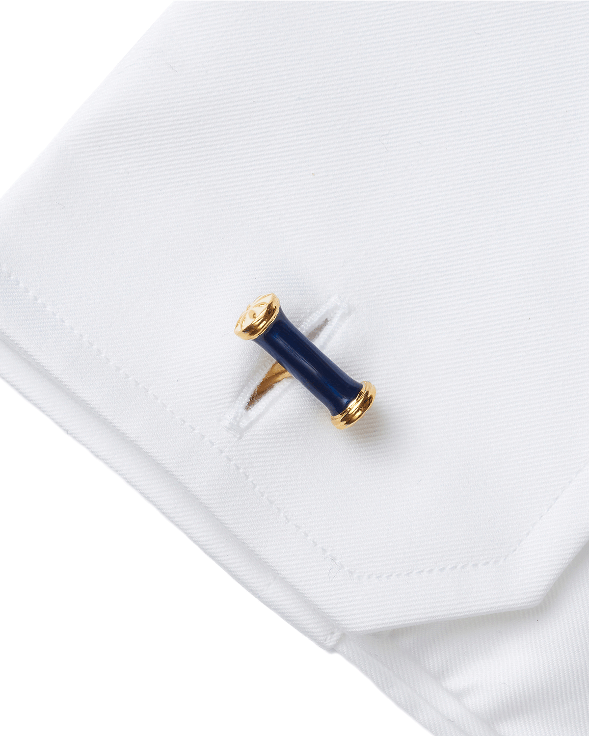 Blue Hand Enamelled Bar Cuff Links