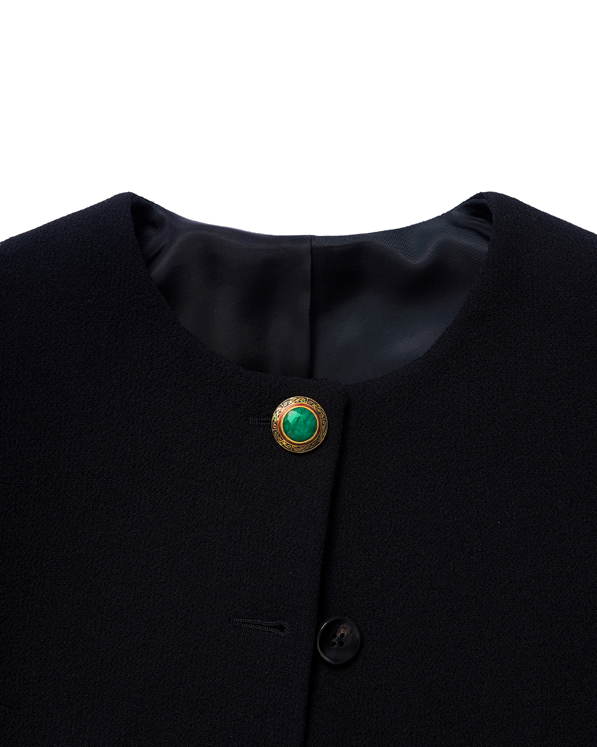 Green Stone w/ Enamel Button Large