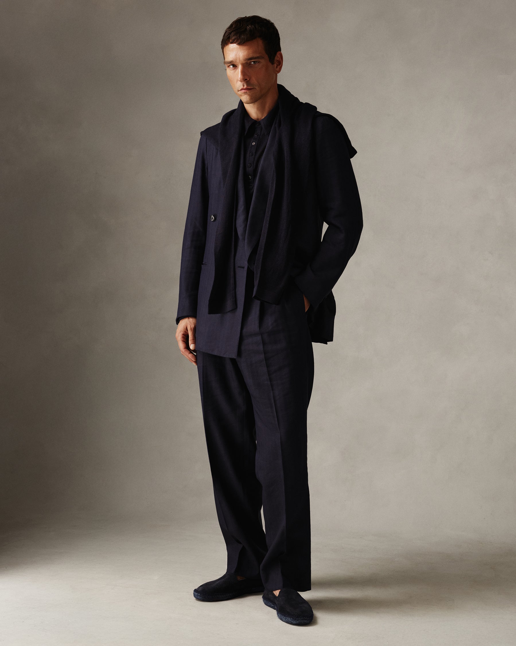 Suede Tonal Espadrille - Navy