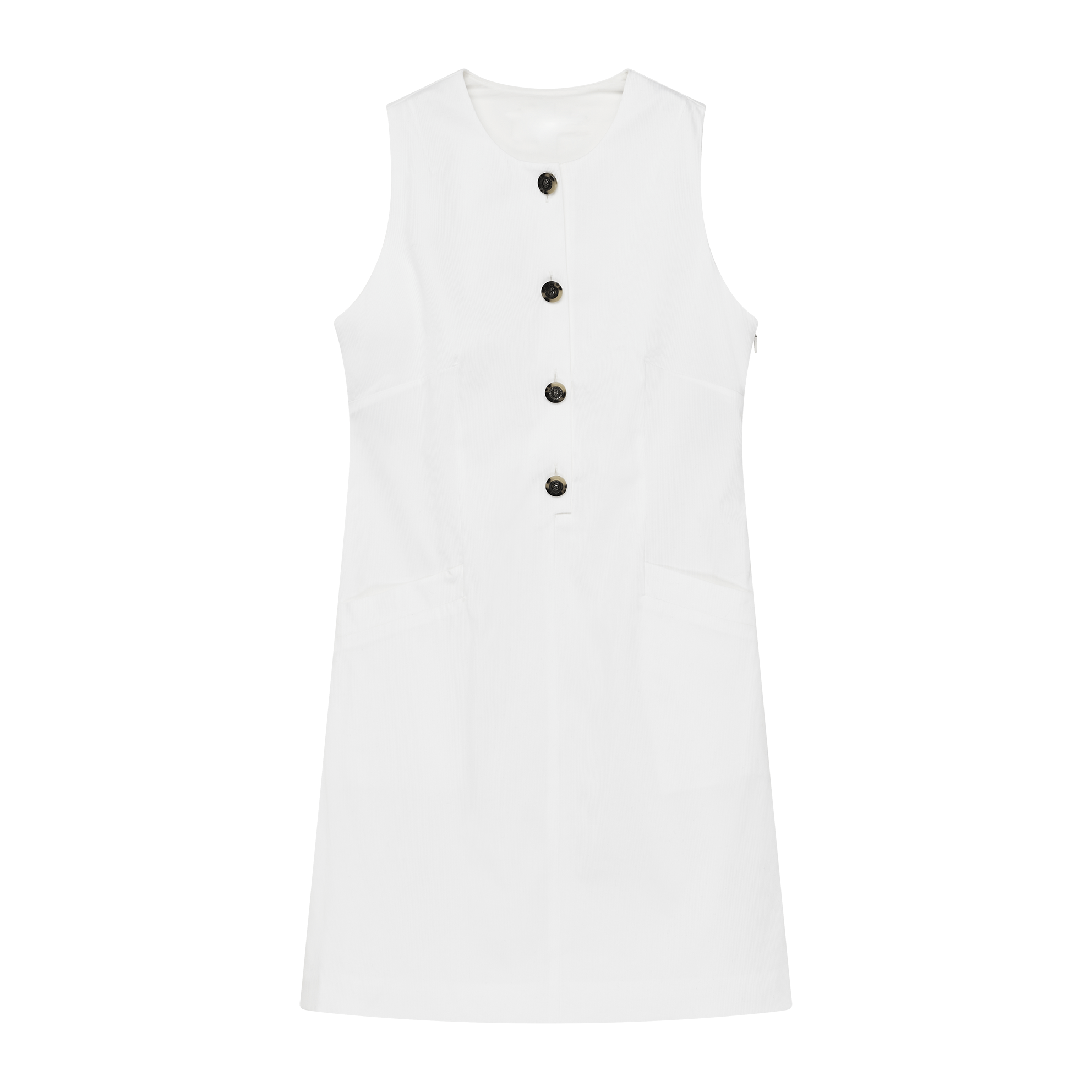 Christy Dress - White Rib