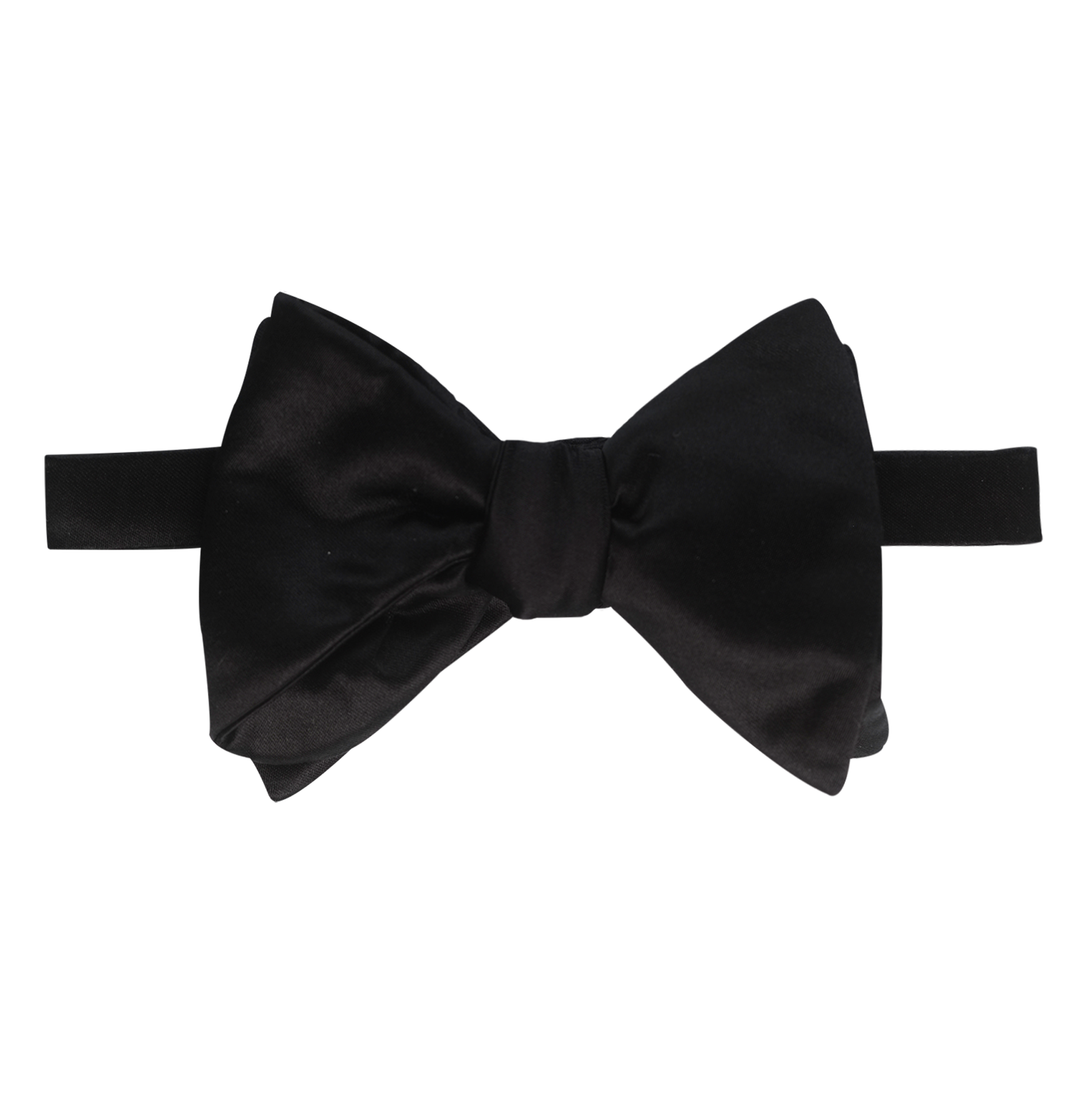 Premium Big Bow Tie - Black Satin