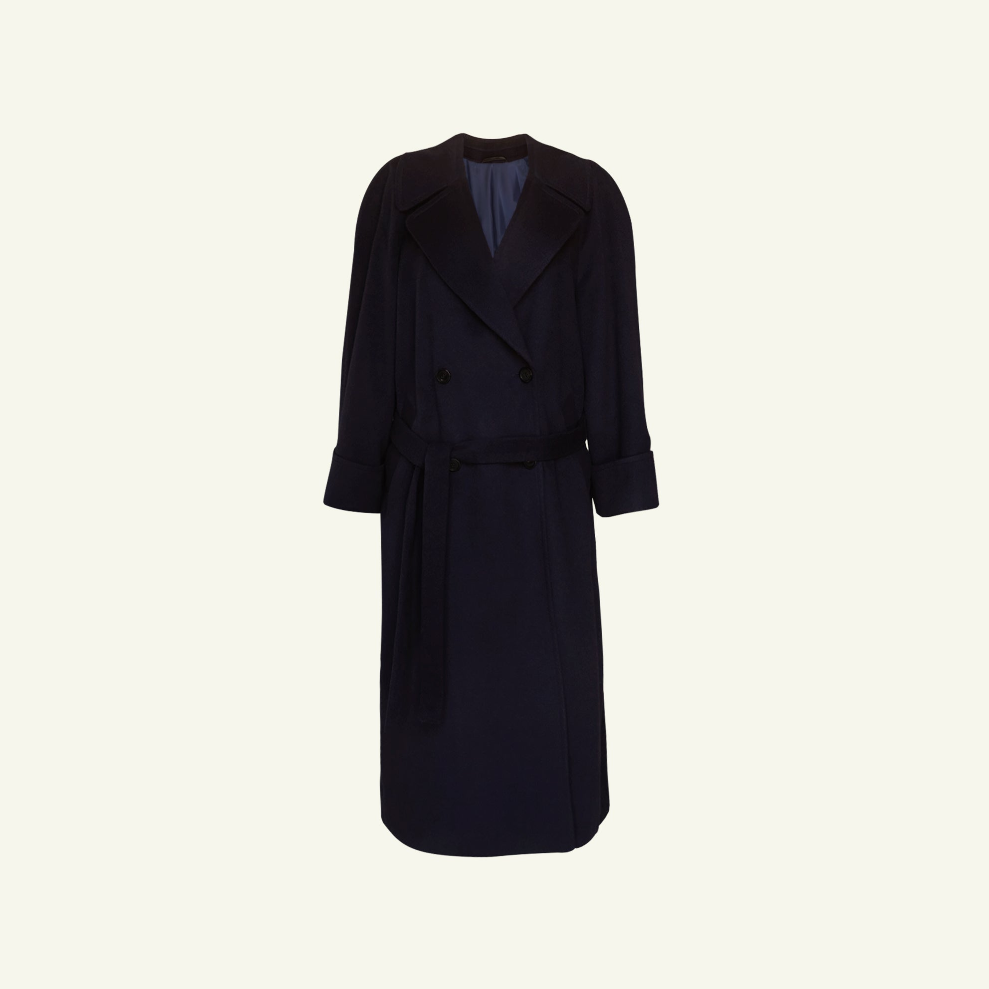 Double Breasted Raglan Overcoat - Navy