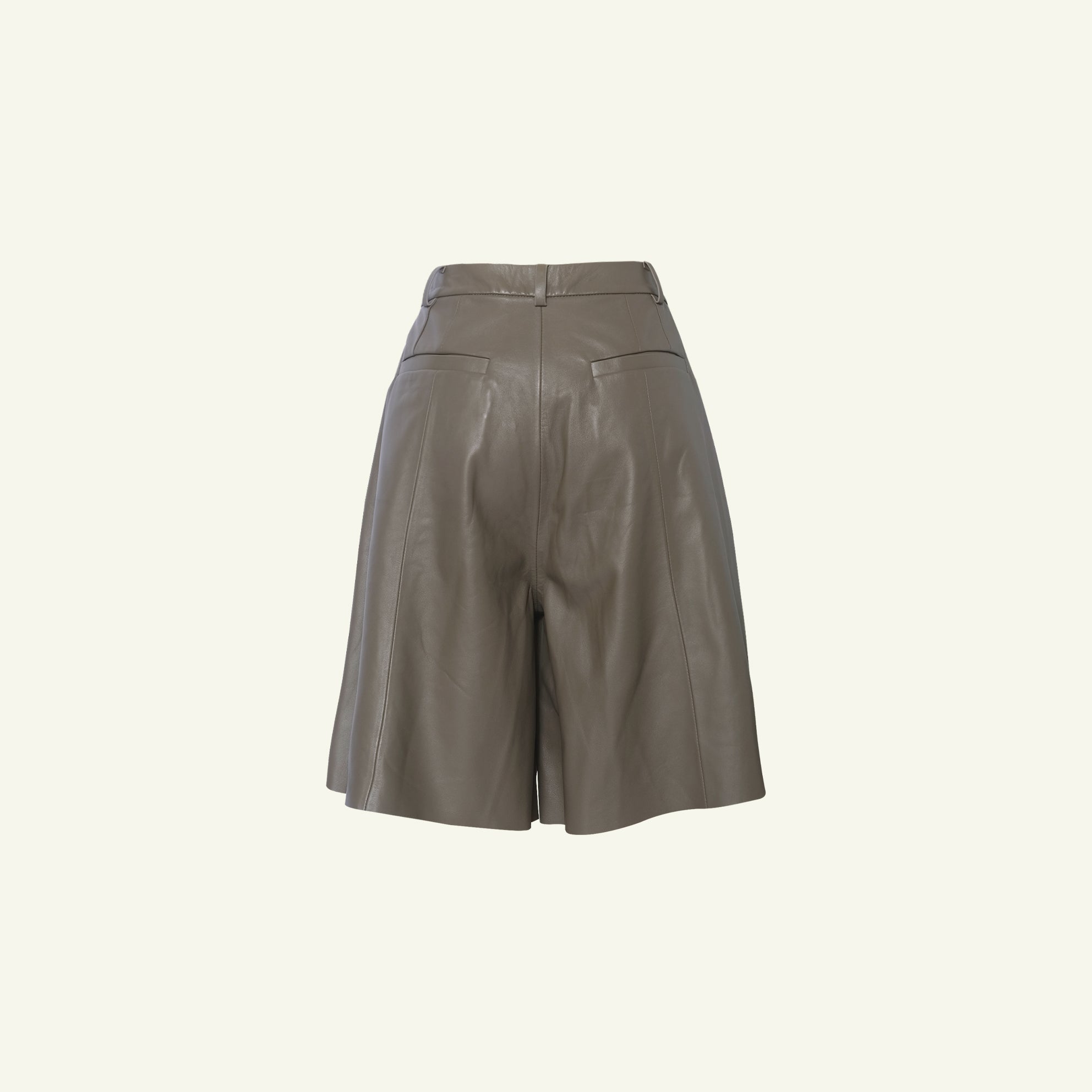 Marina Leather Shorts - Taupe