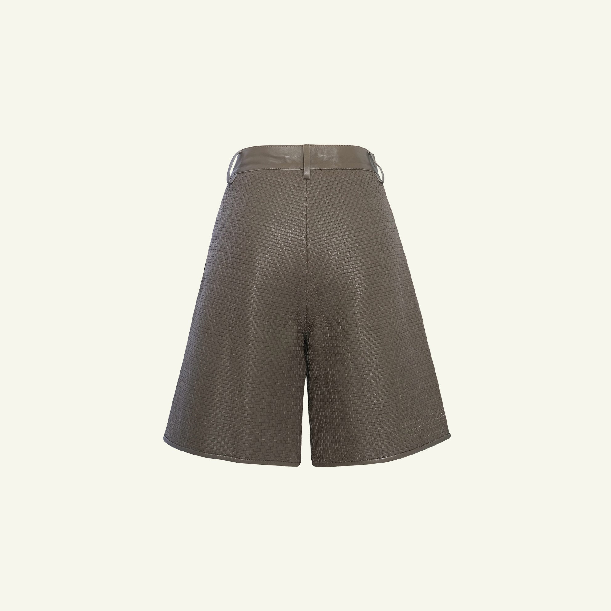 Delphine Leather Shorts - Taupe
