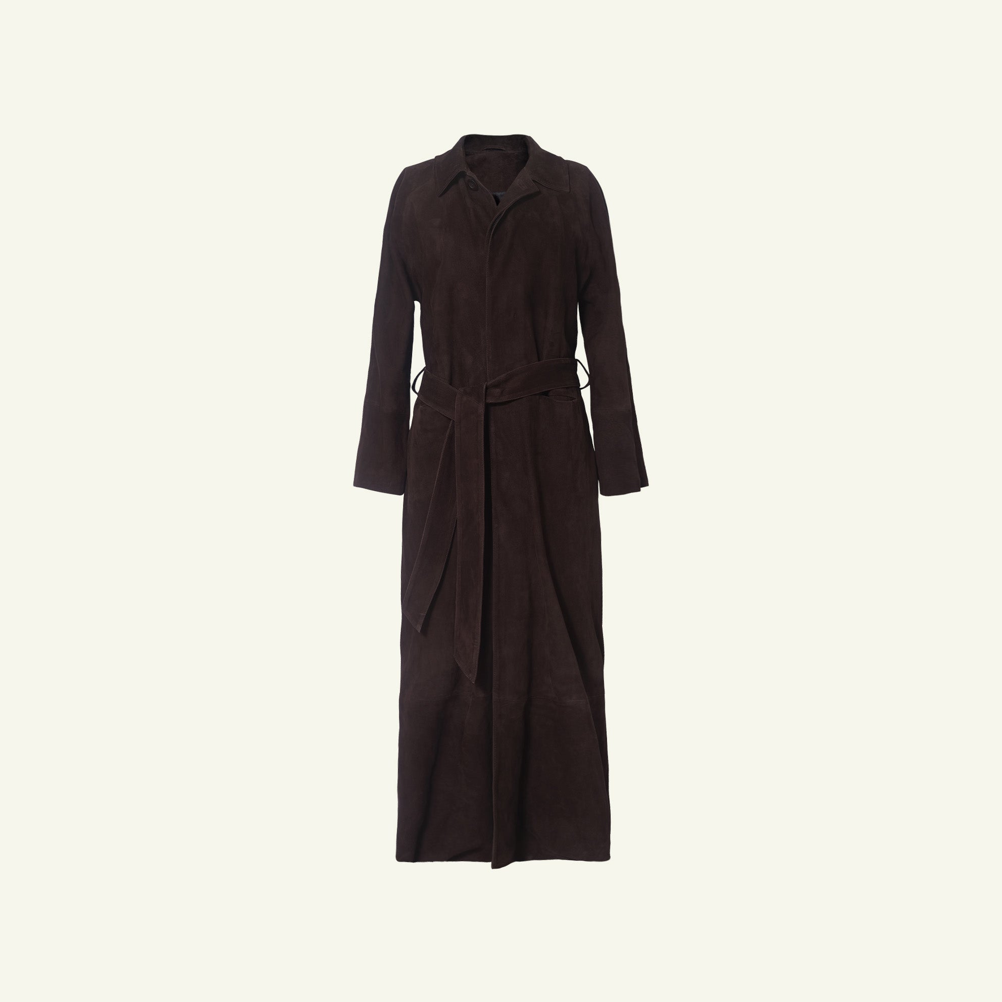 Isabella Suede Trench Coat - Bitter Chocolate