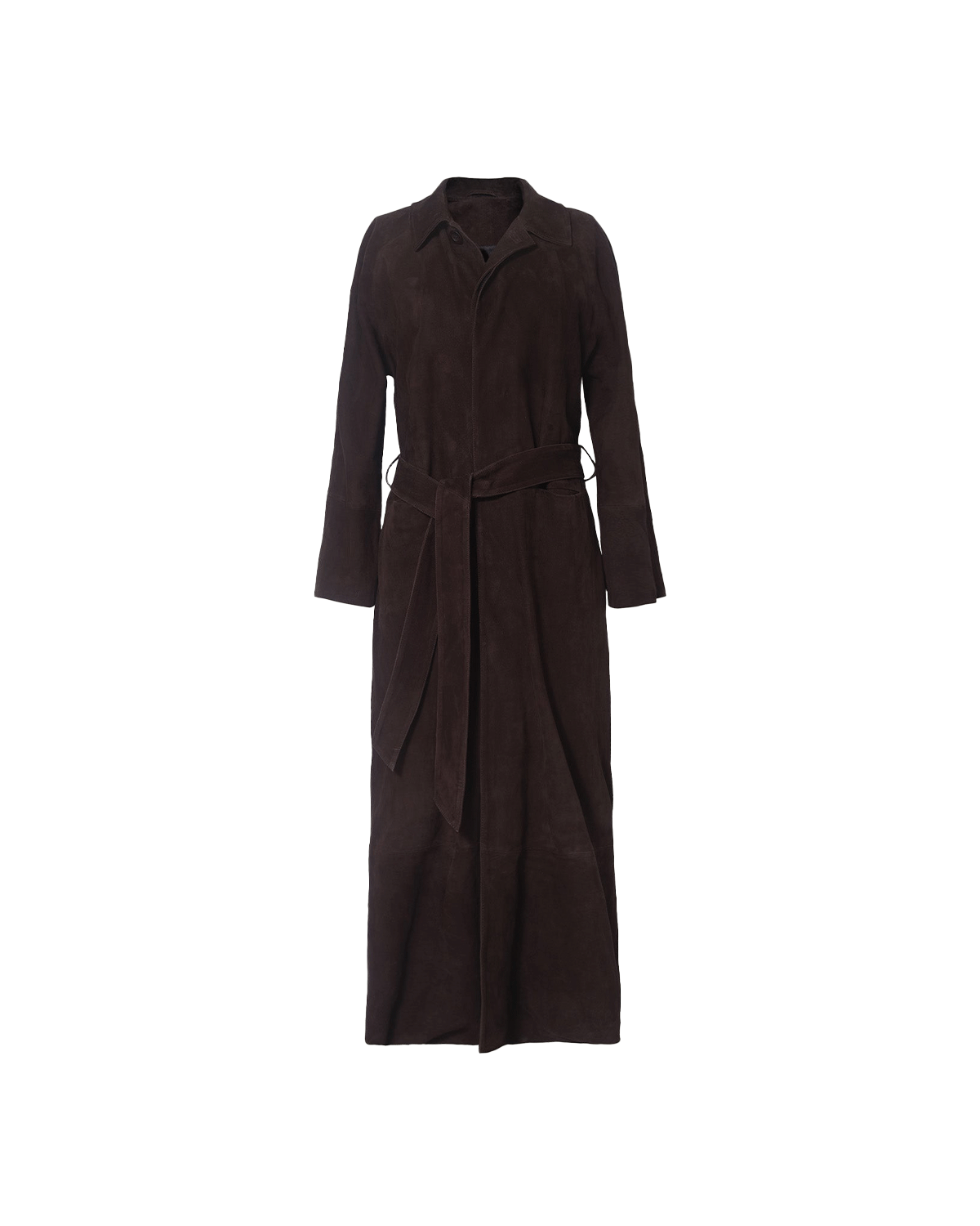 Isabella Suede Trench Coat - Bitter Chocolate