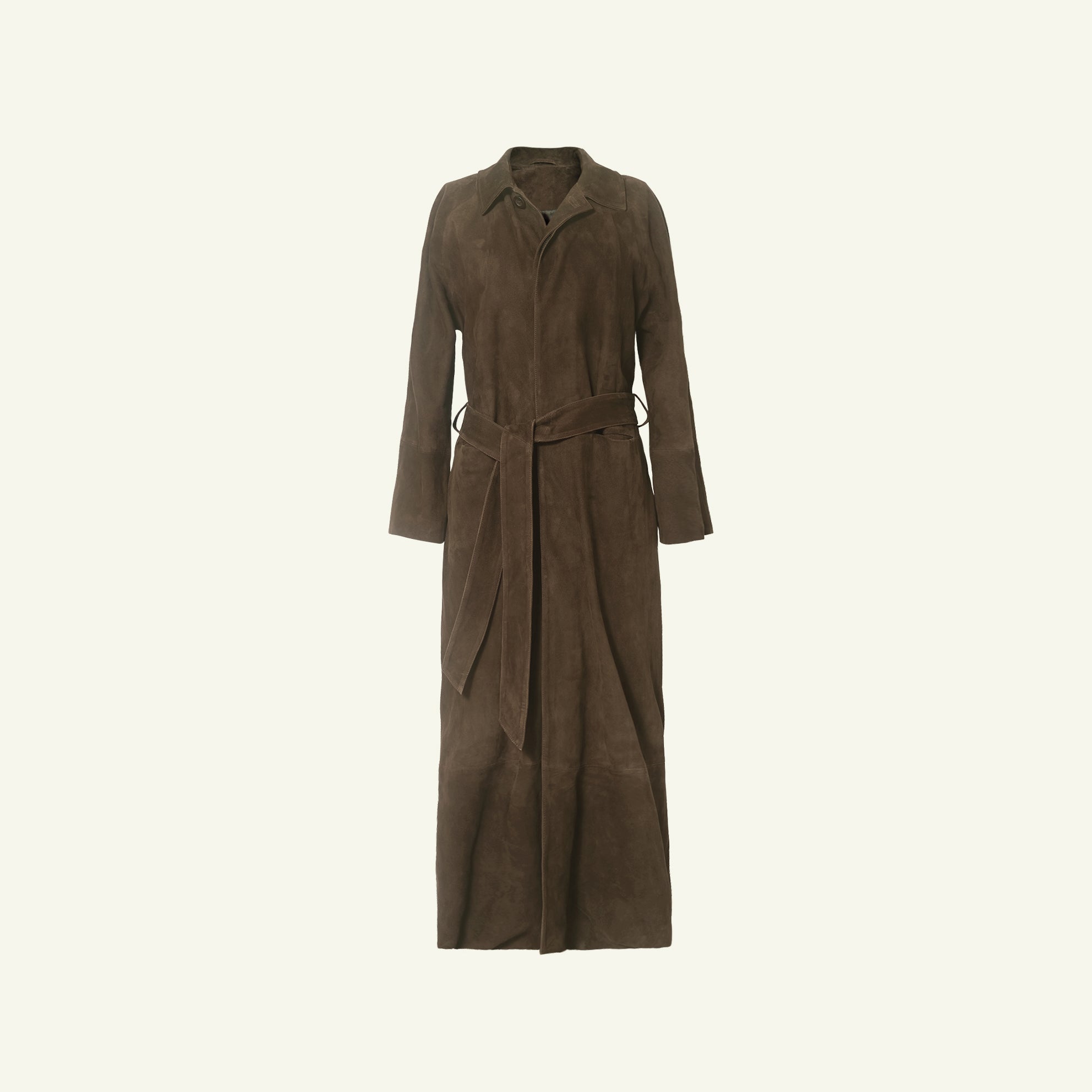 Isabella Suede Trench Coat - Taupe