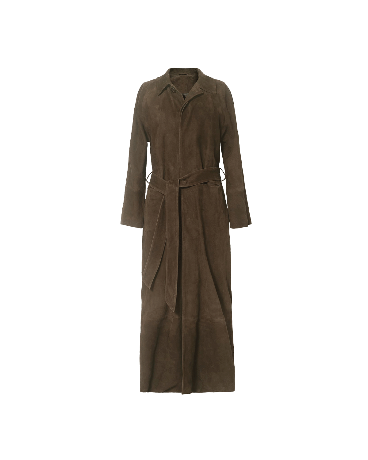 Isabella Suede Trench Coat - Taupe