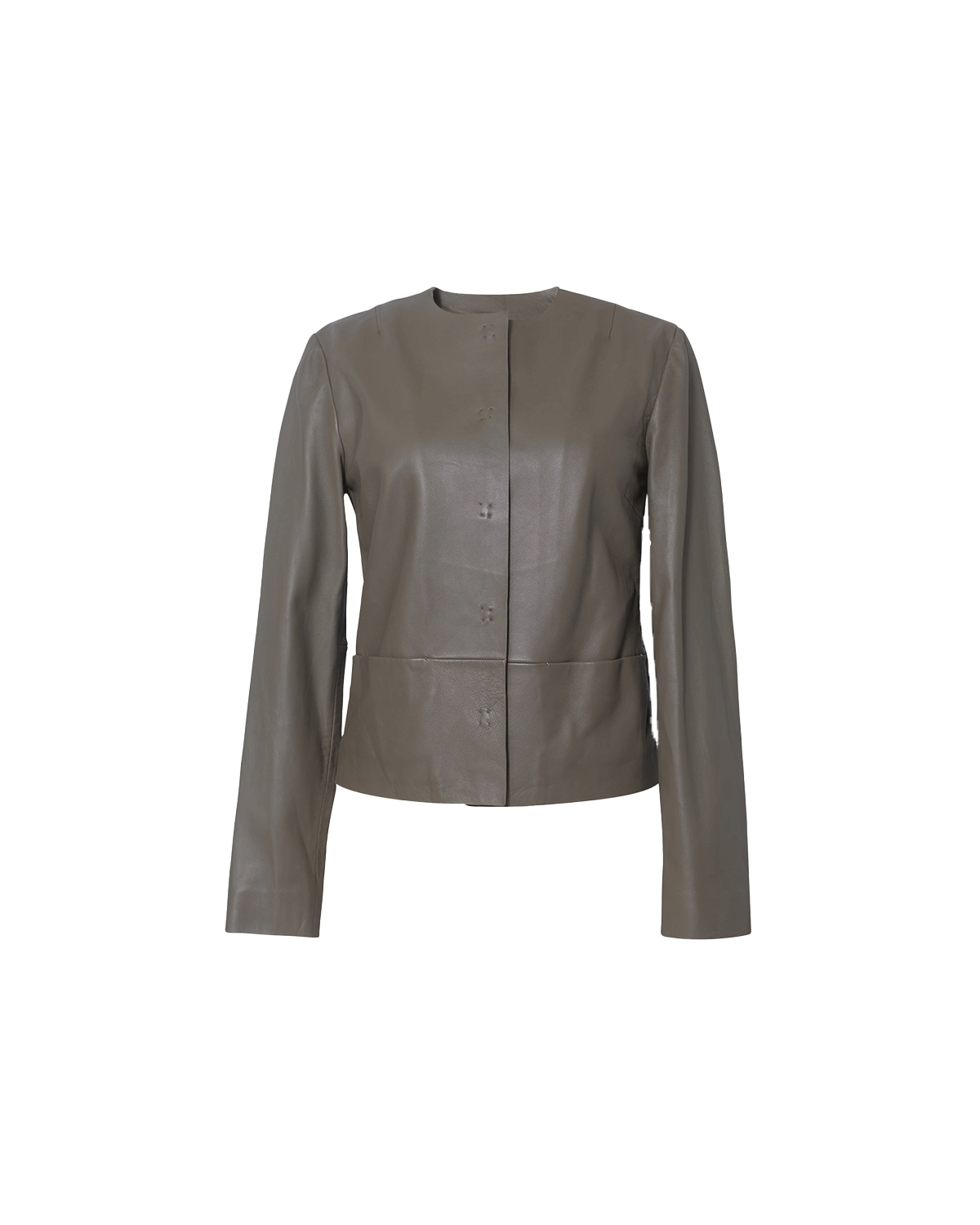 Marina Leather Jacket - Taupe