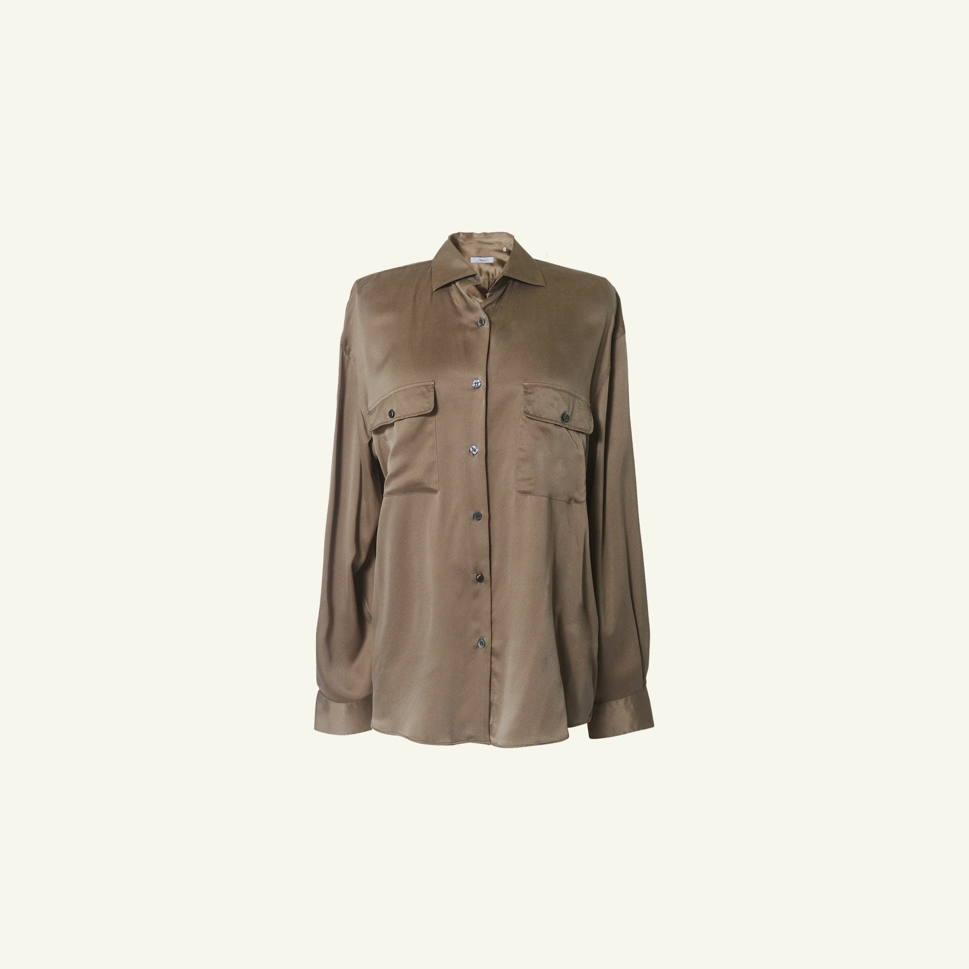 Camilla Shirt - Taupe Silk