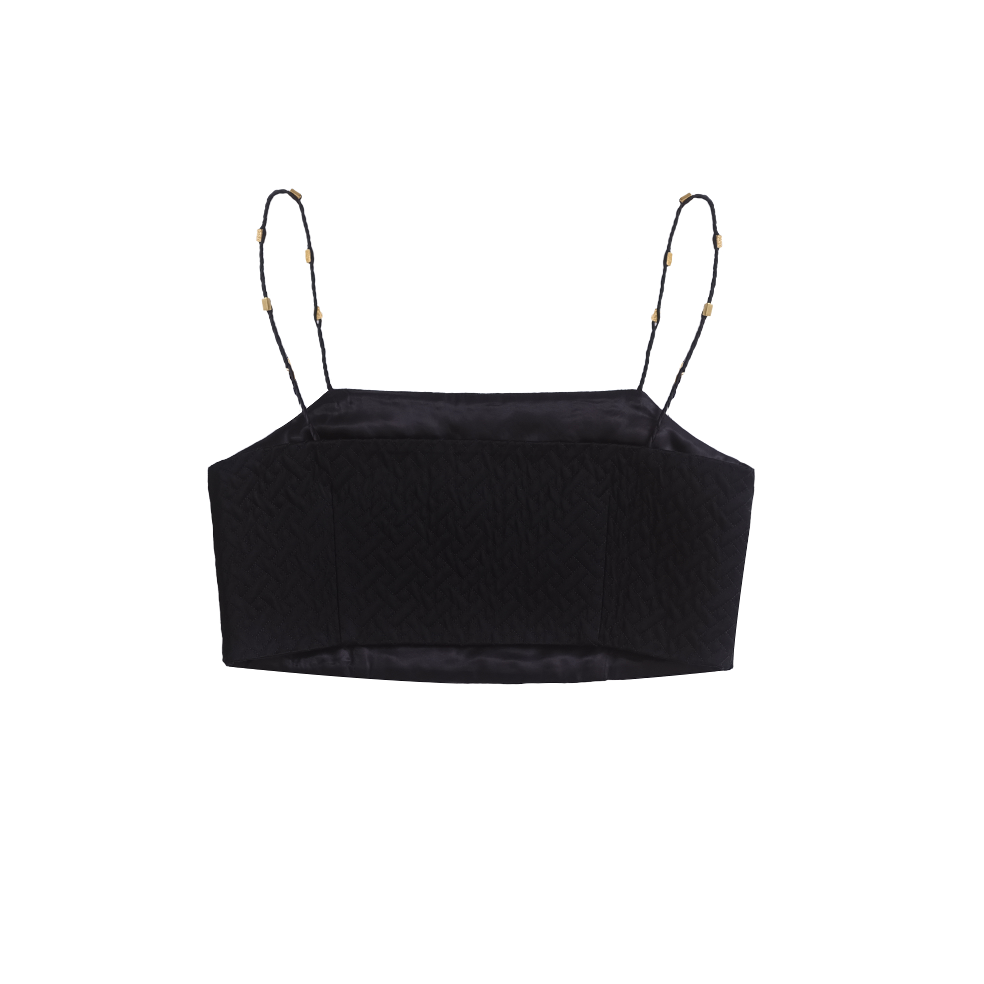 Sabine Quilted Crop Top - Black