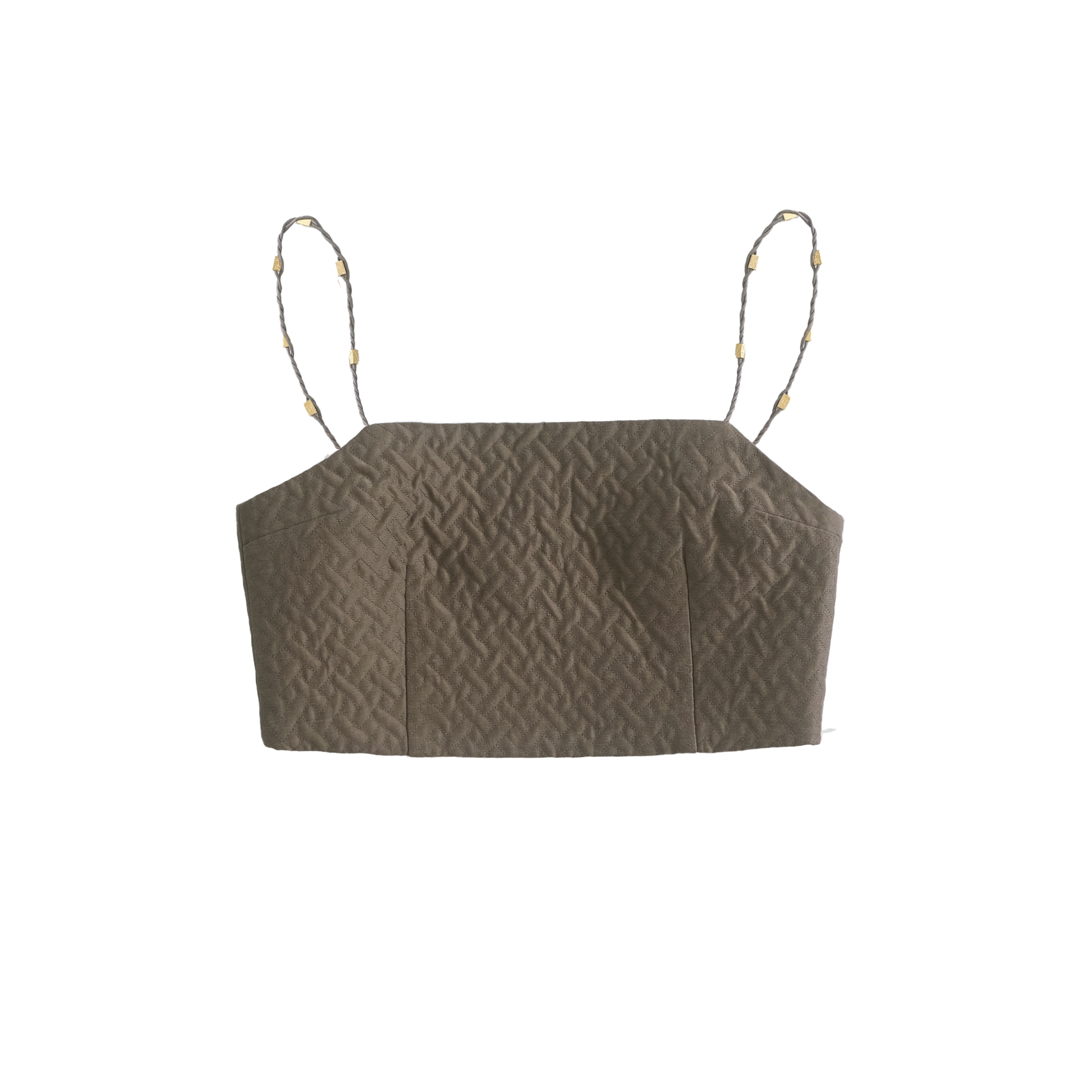 Sabine Quilted Crop Top - Moss