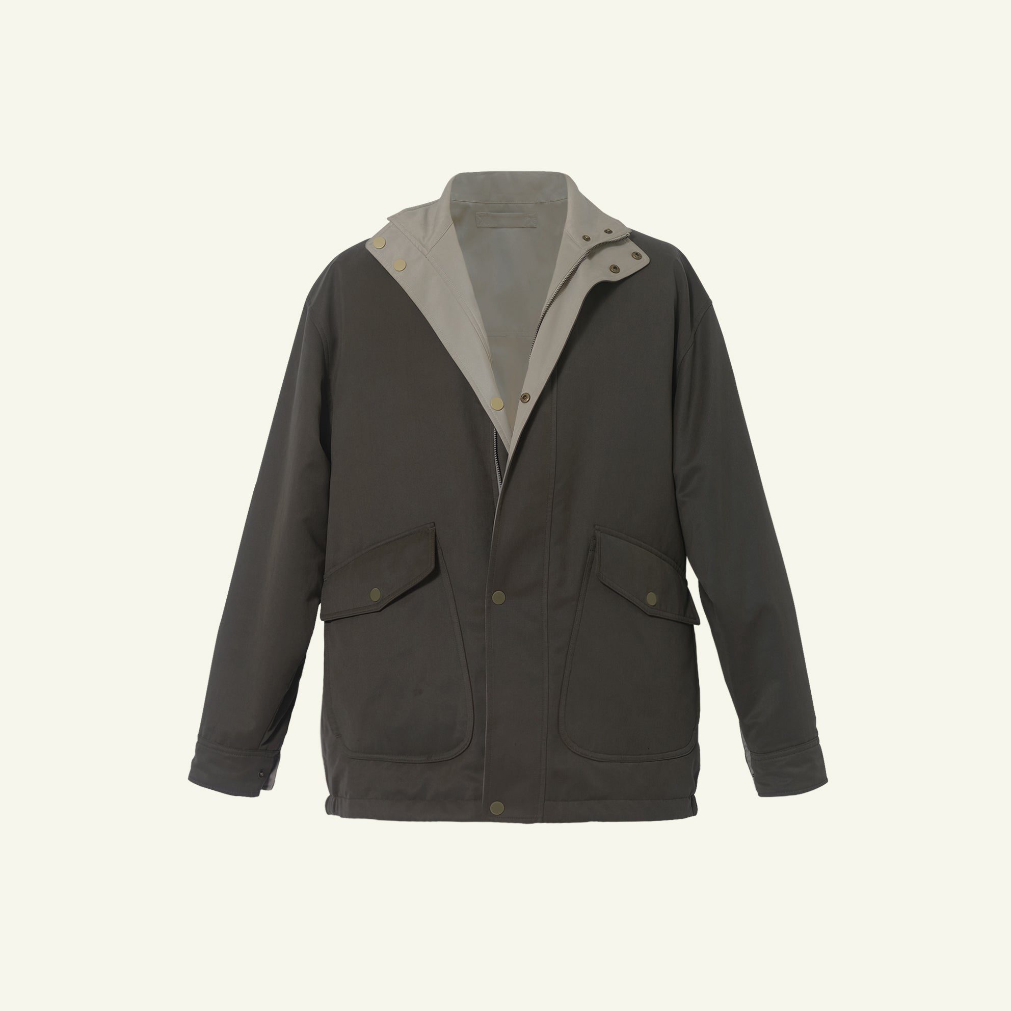 Leon Reversible Park Jacket - Moss & Beige