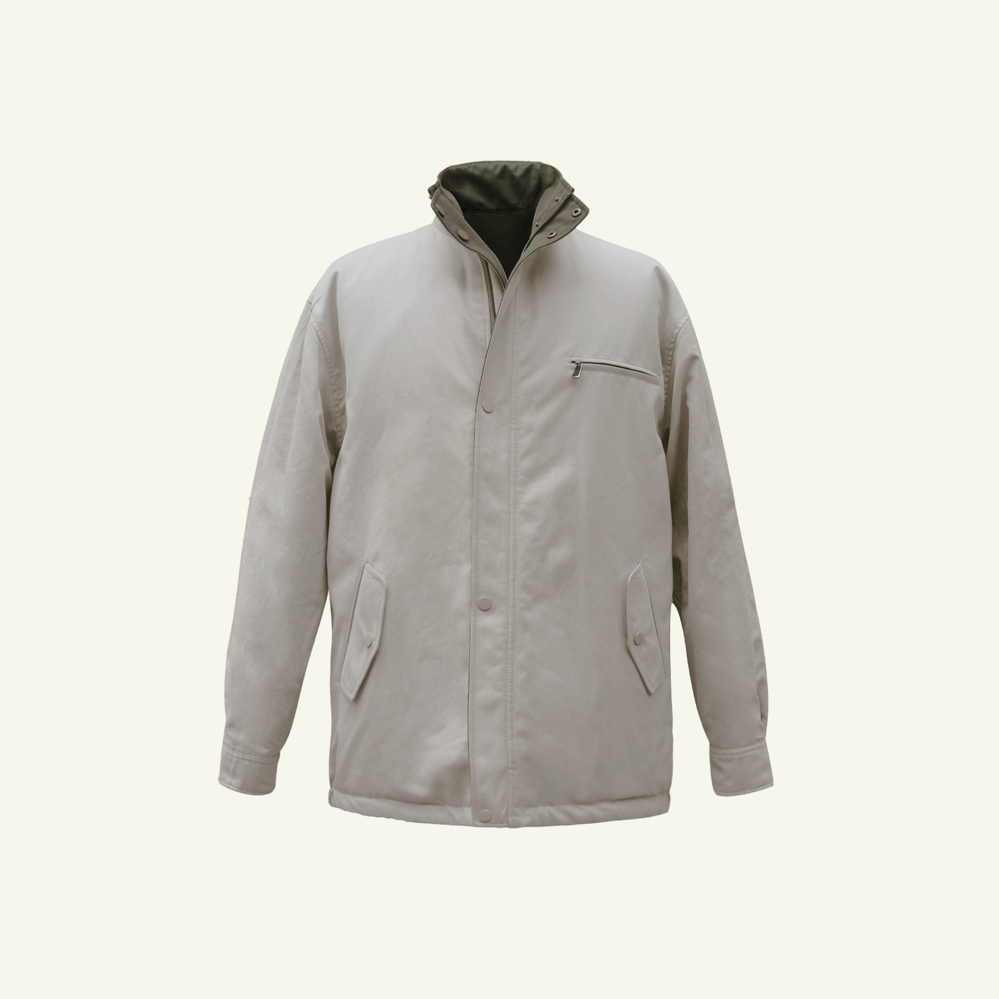 Leon Reversible Park Jacket - Moss & Beige