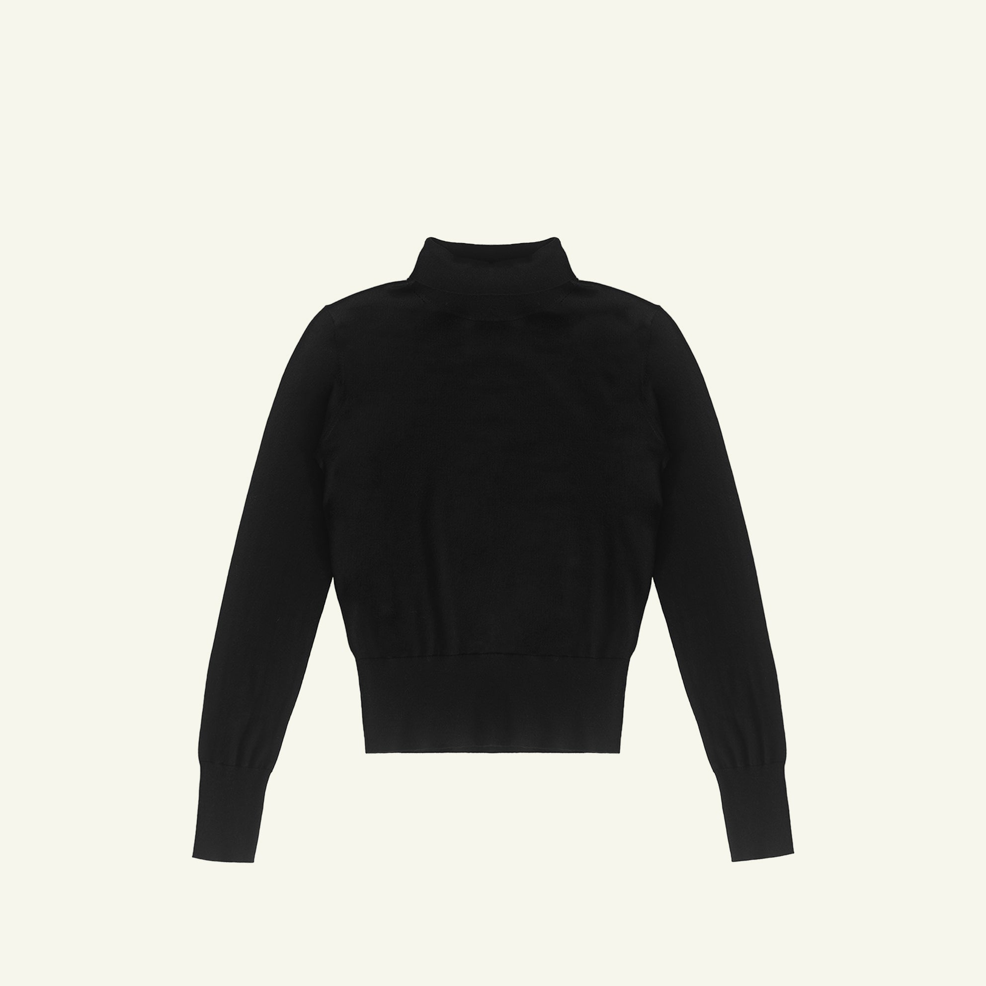 Cass Merino Roll Neck - Black