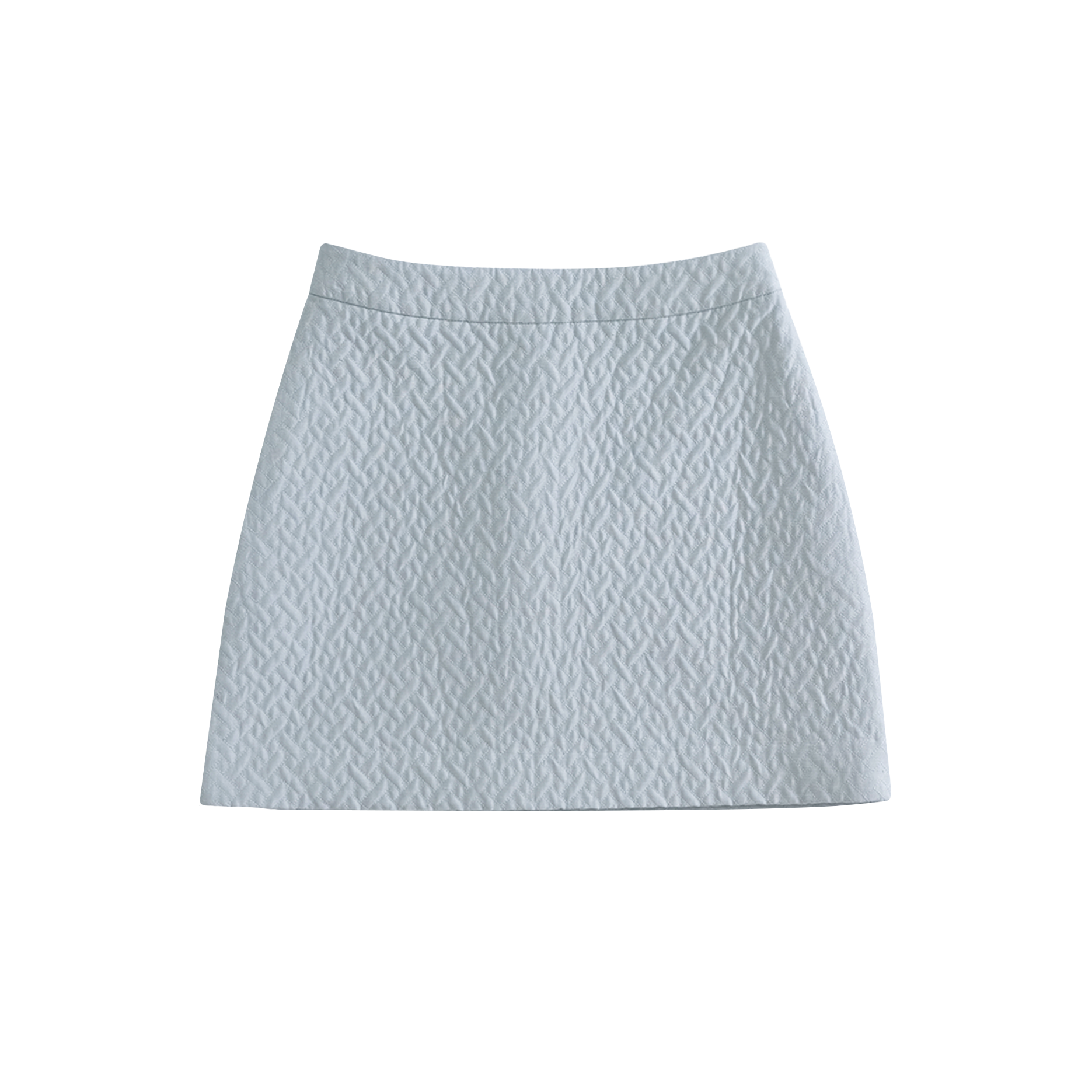 Sabine Quilted Mini Skirt - Dusty Blue