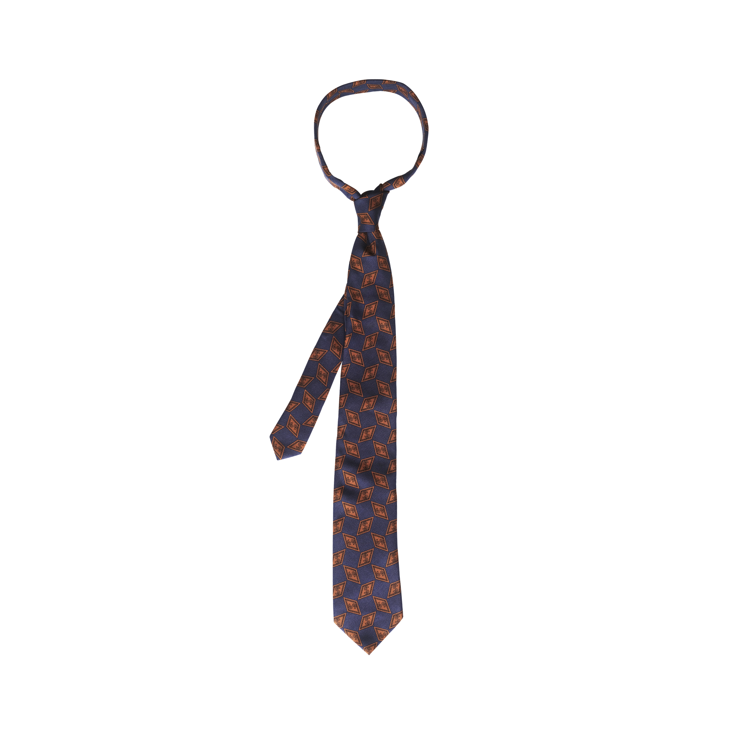 Navy Chevrio Print Tie