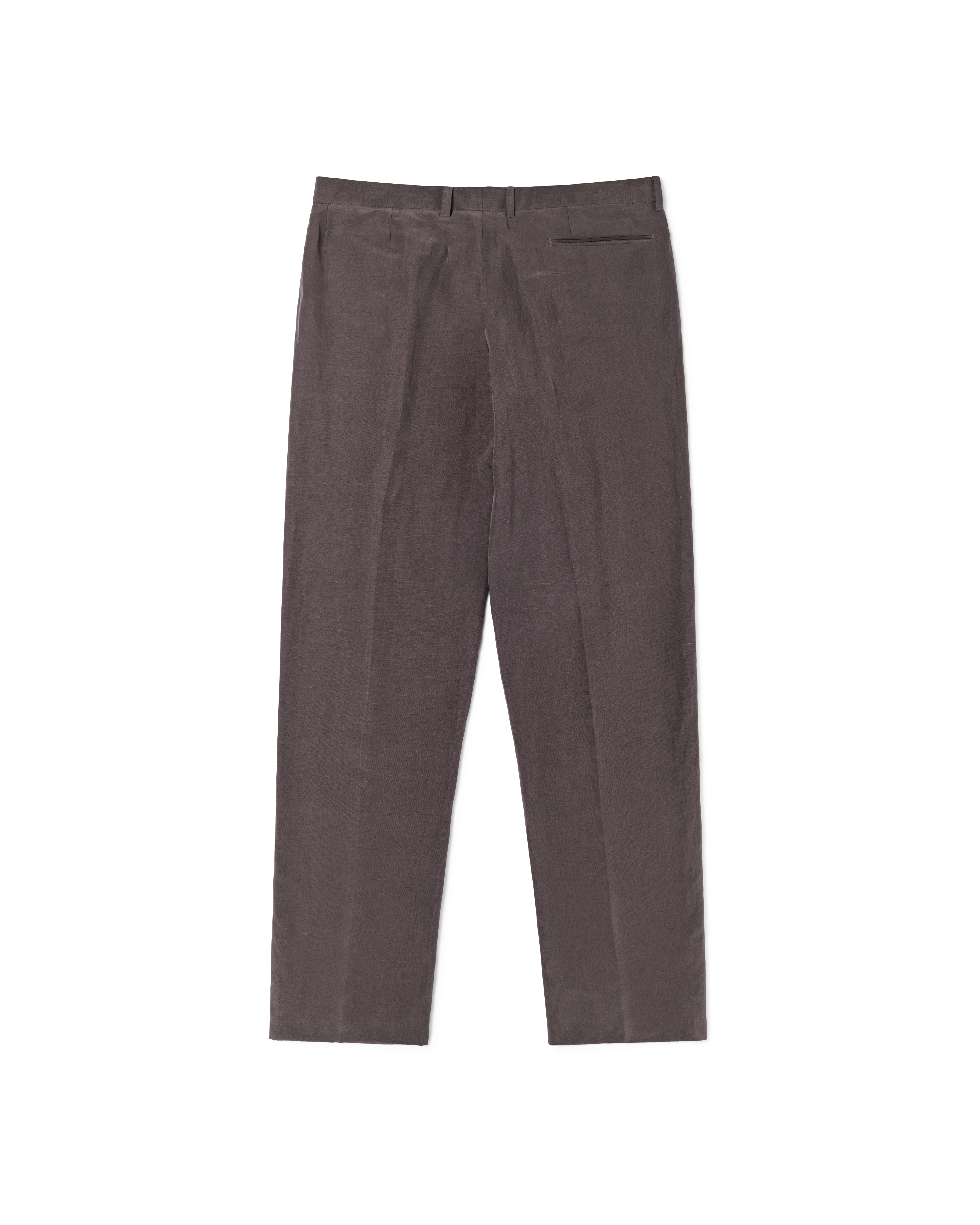 Double Pleated Trouser - Chocolate Silk Linen