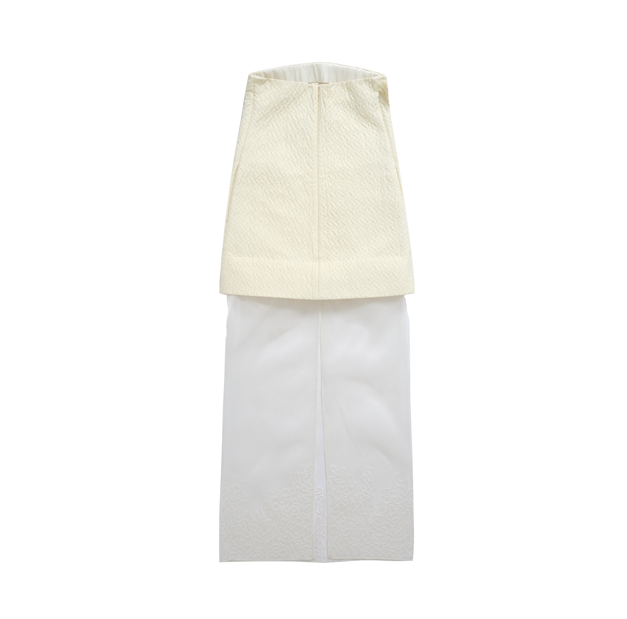 Sabine Strapless Quilted Dress - Antique White