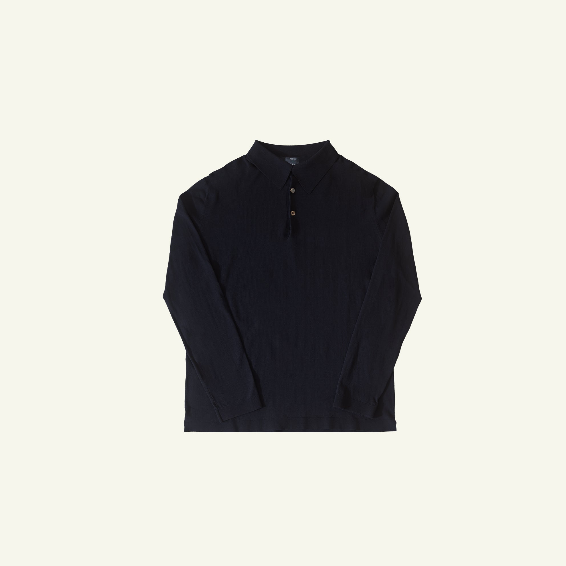 Ice Cotton Long Sleeve Polo - Navy