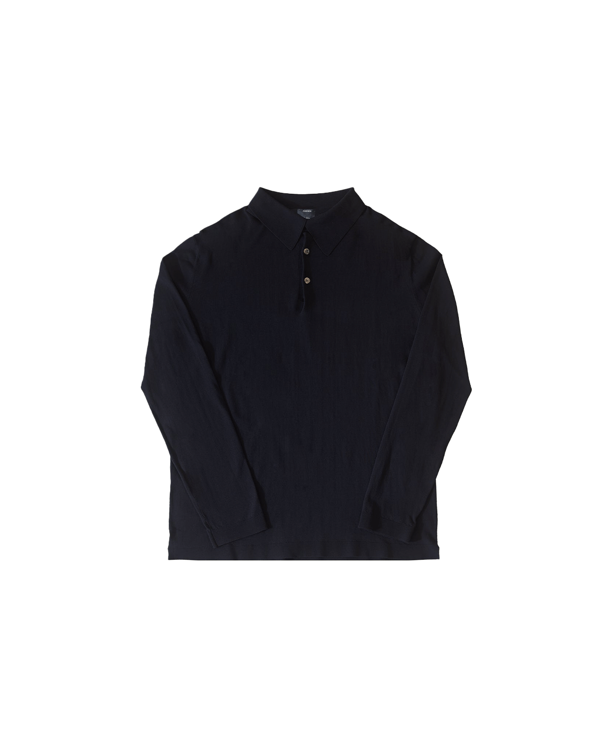 Ice Cotton Long Sleeve Polo - Navy