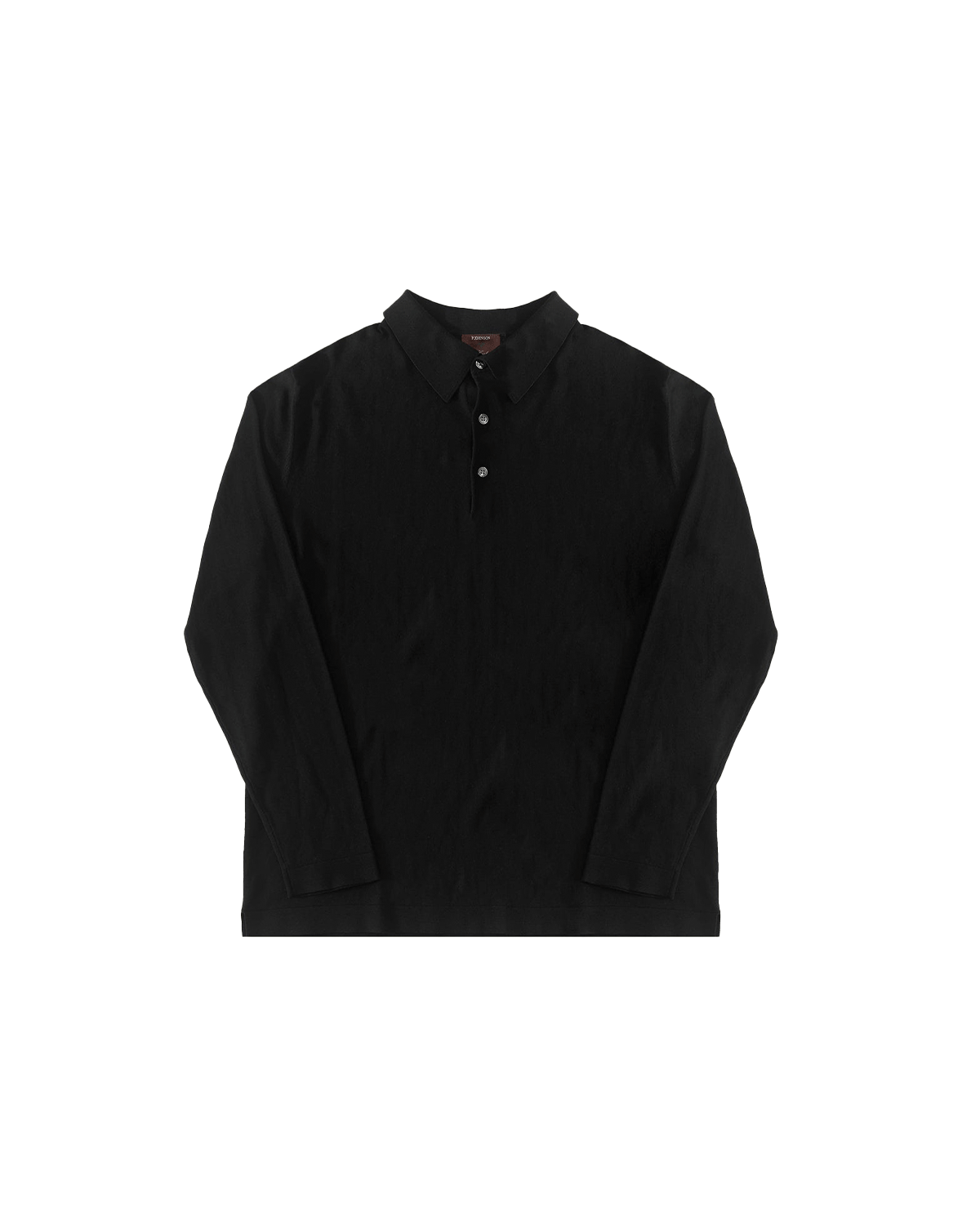 Ice Cotton Long Sleeve Polo - Black