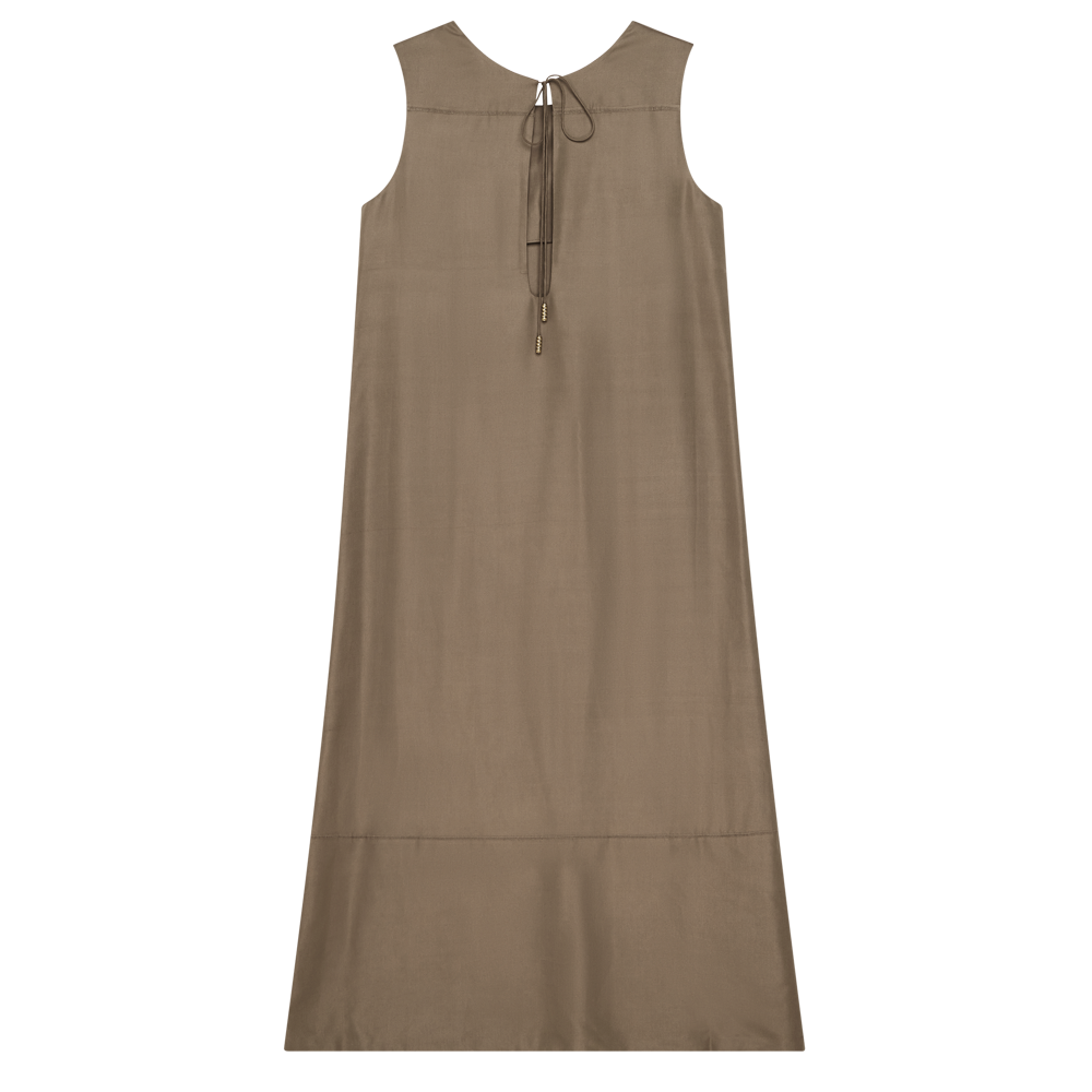 Maria Dress - Taupe Dupioni