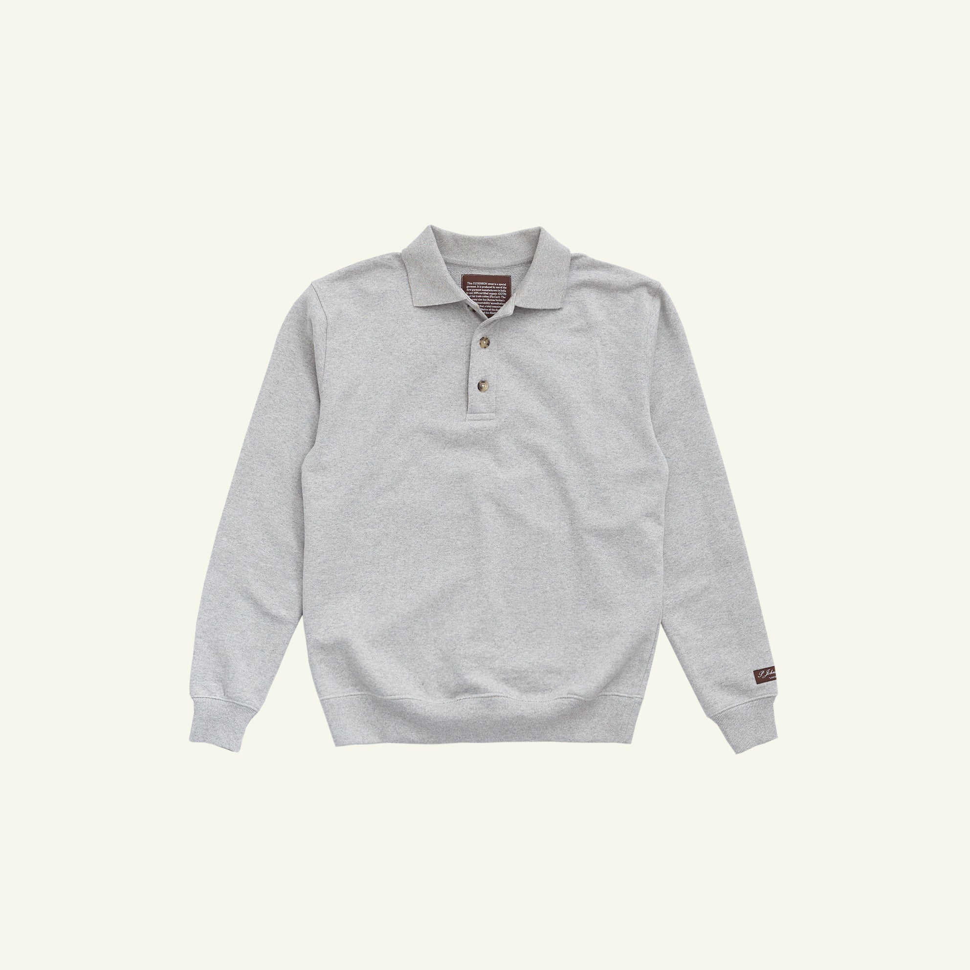 Grey Organic Cotton Polo Sweat