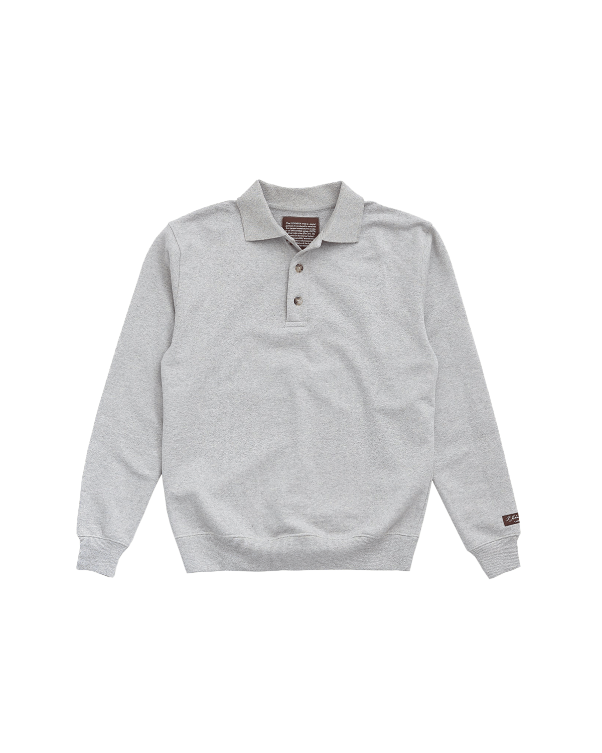 Grey Organic Cotton Polo Sweat