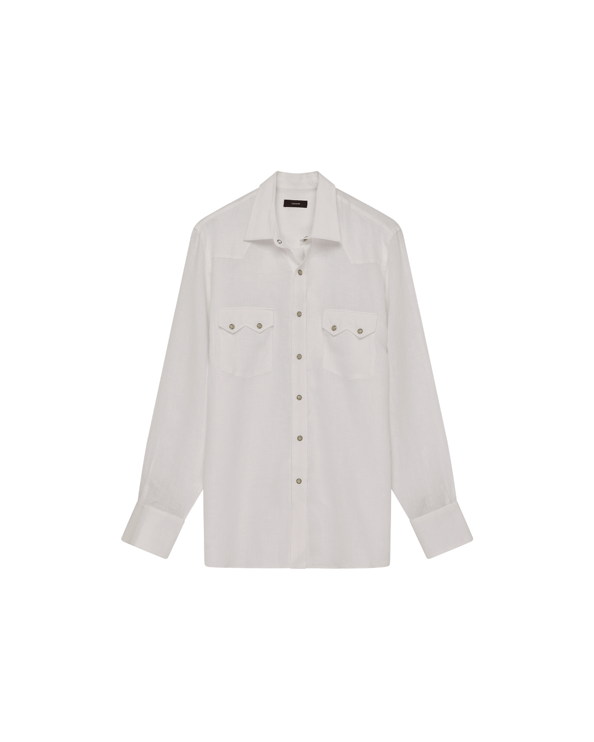 Western Shirt - White Linen Canvas