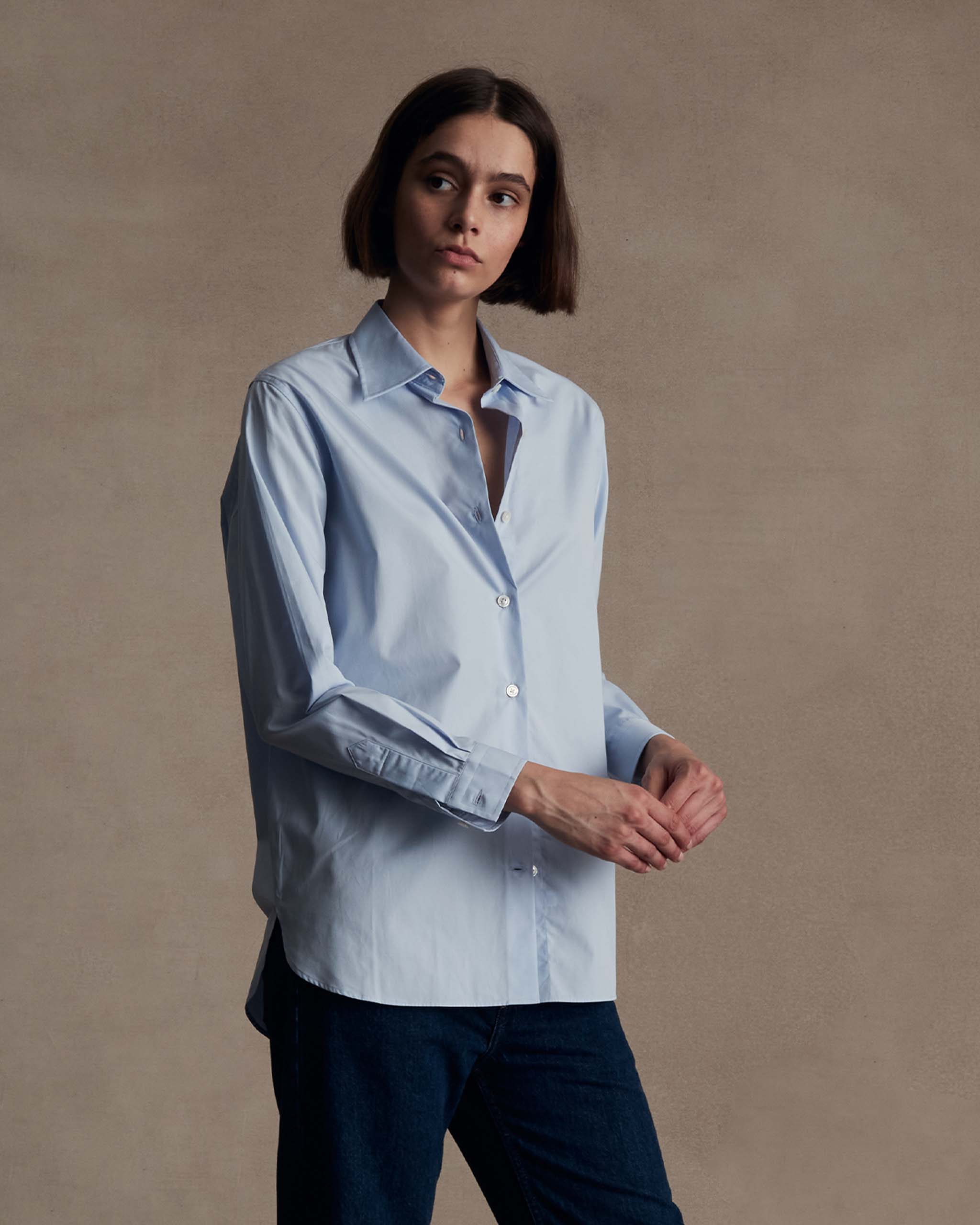 Classic Shirt - Mid Blue Poplin