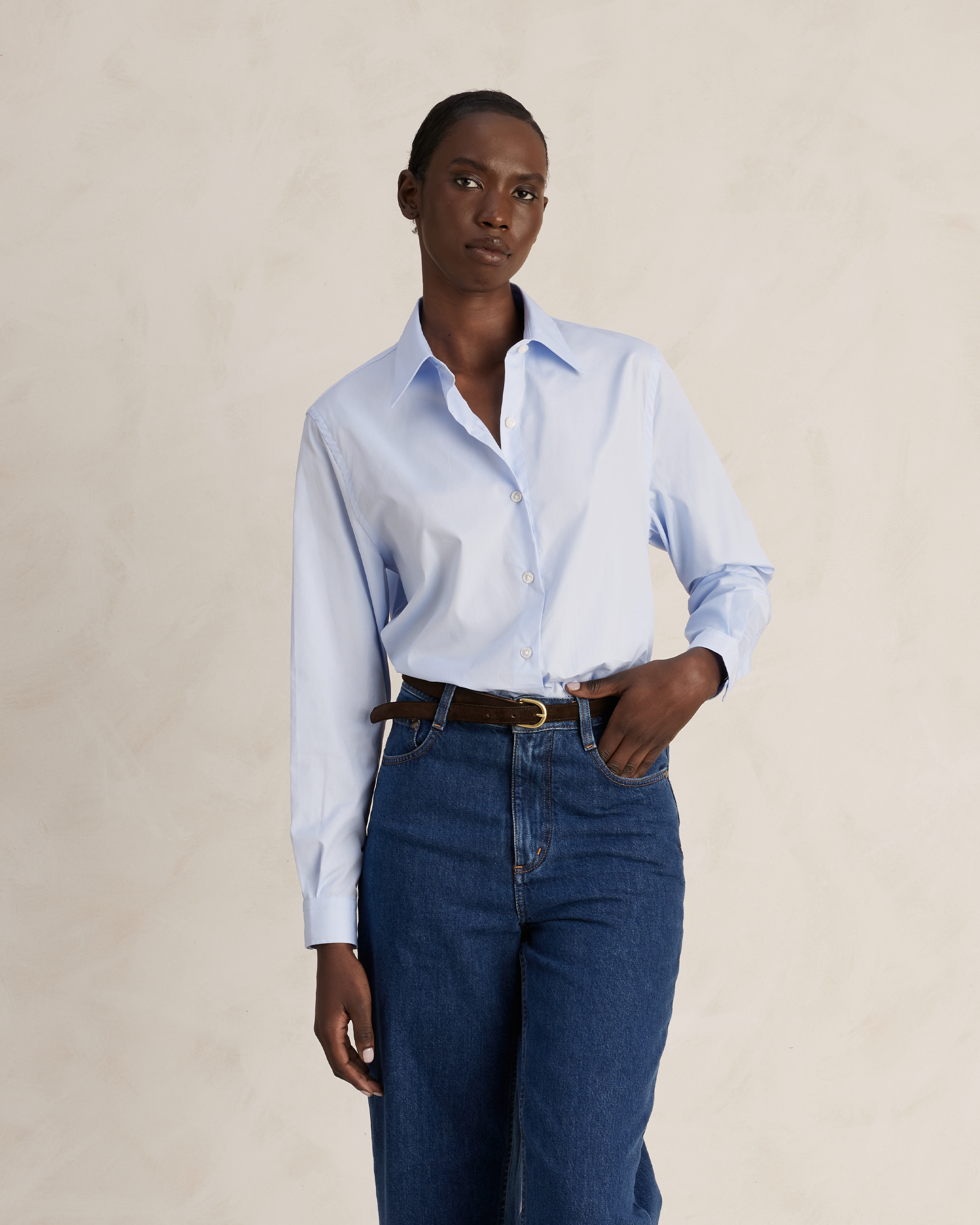 Classic Shirt - Mid Blue Poplin