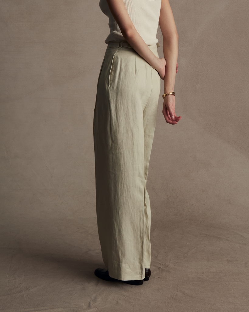 Beige Linen Perriand Trousers