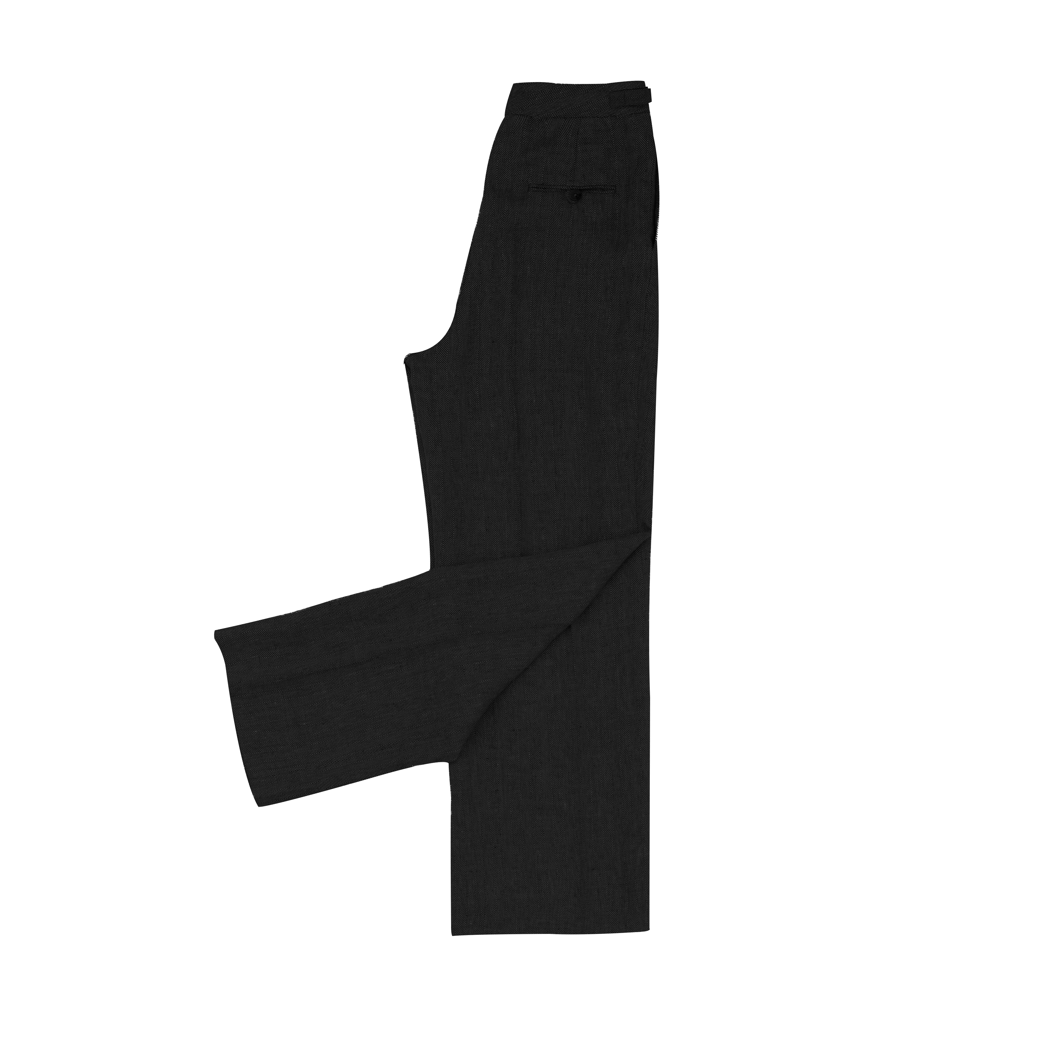 Black Herringbone Perriand Trousers