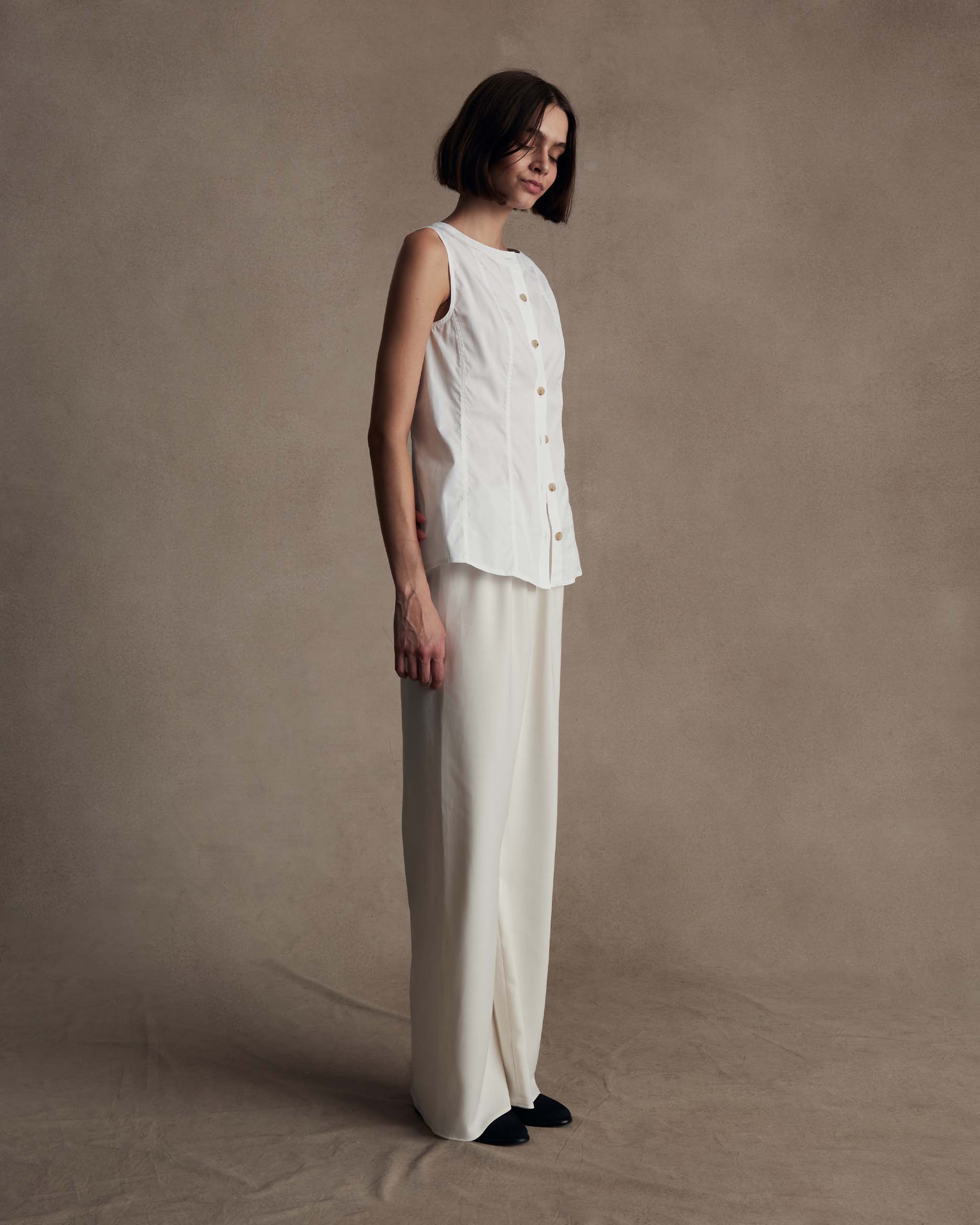 Bodice Top - White Poplin