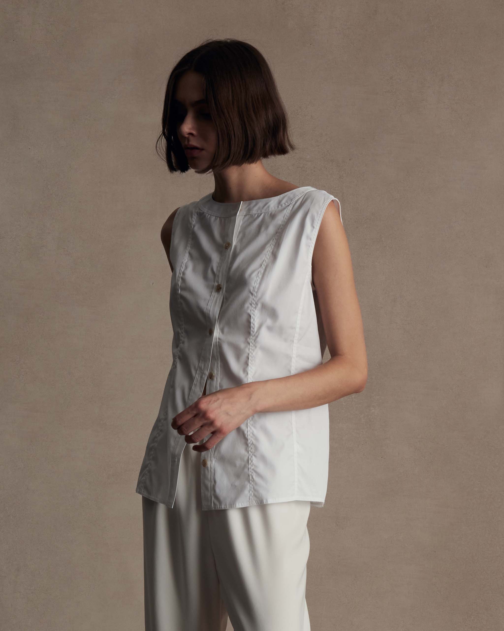 Bodice Top - White Poplin