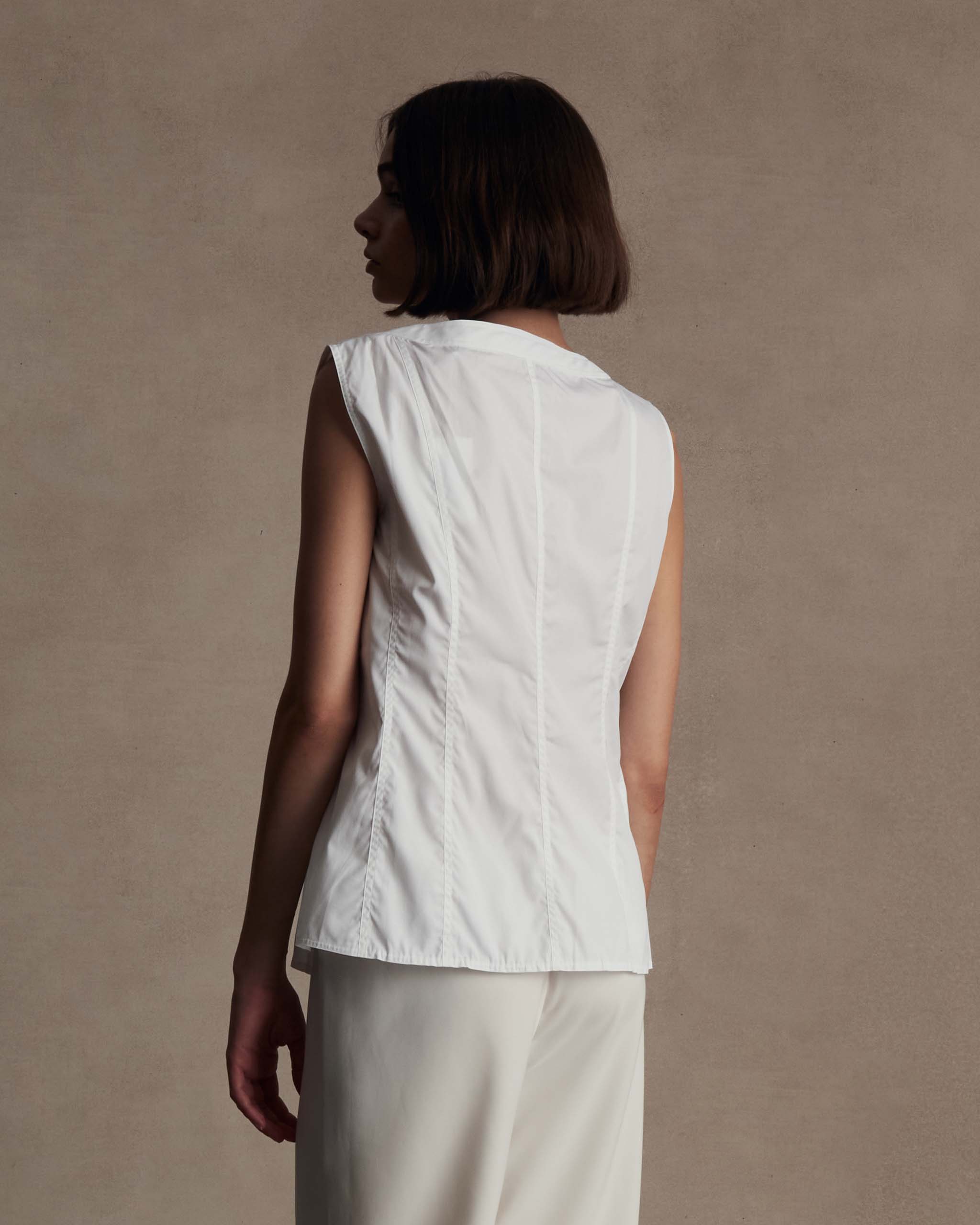Bodice Top - White Poplin