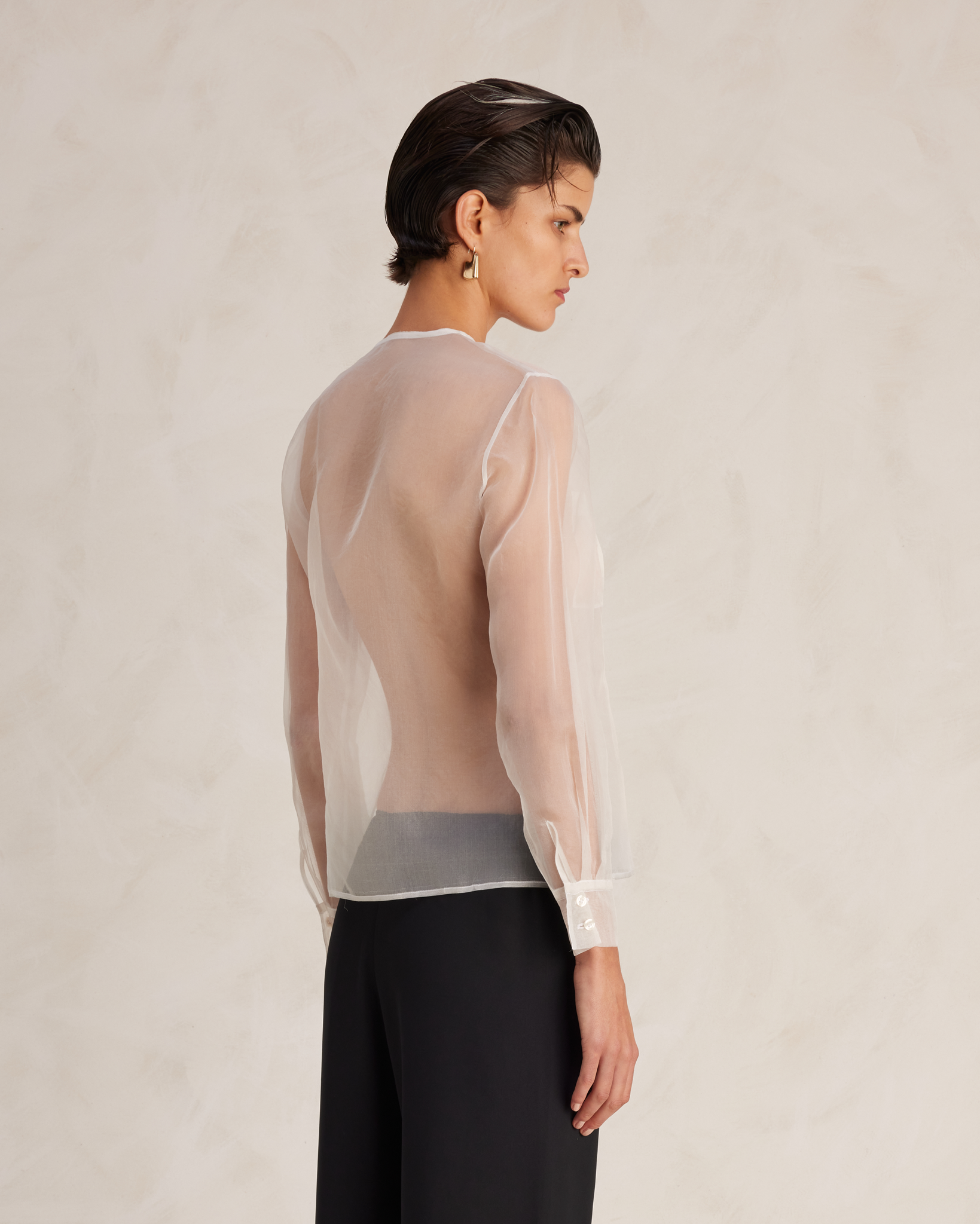 White Silk Organza Inès Shirt