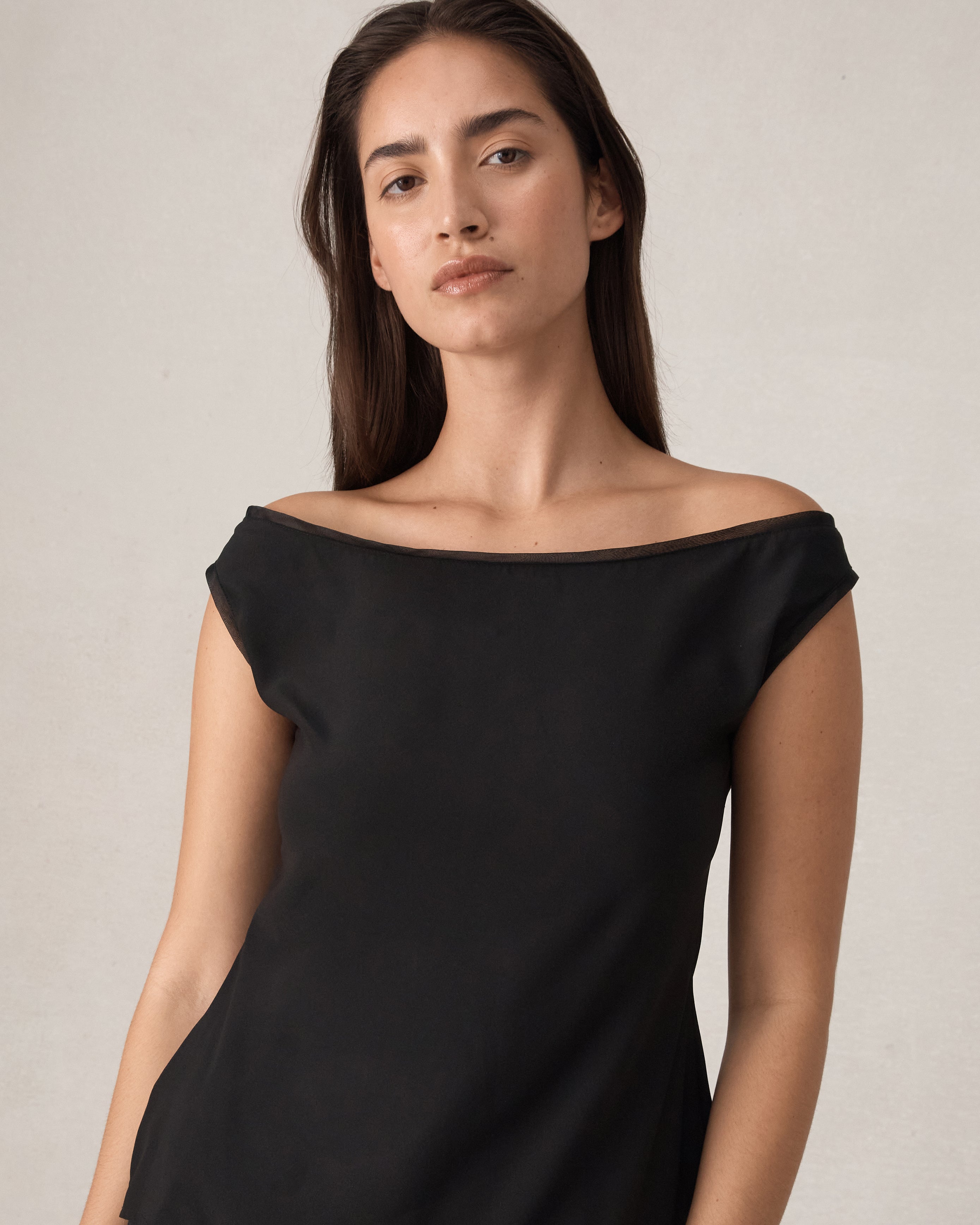 Faye Top - Black Silk